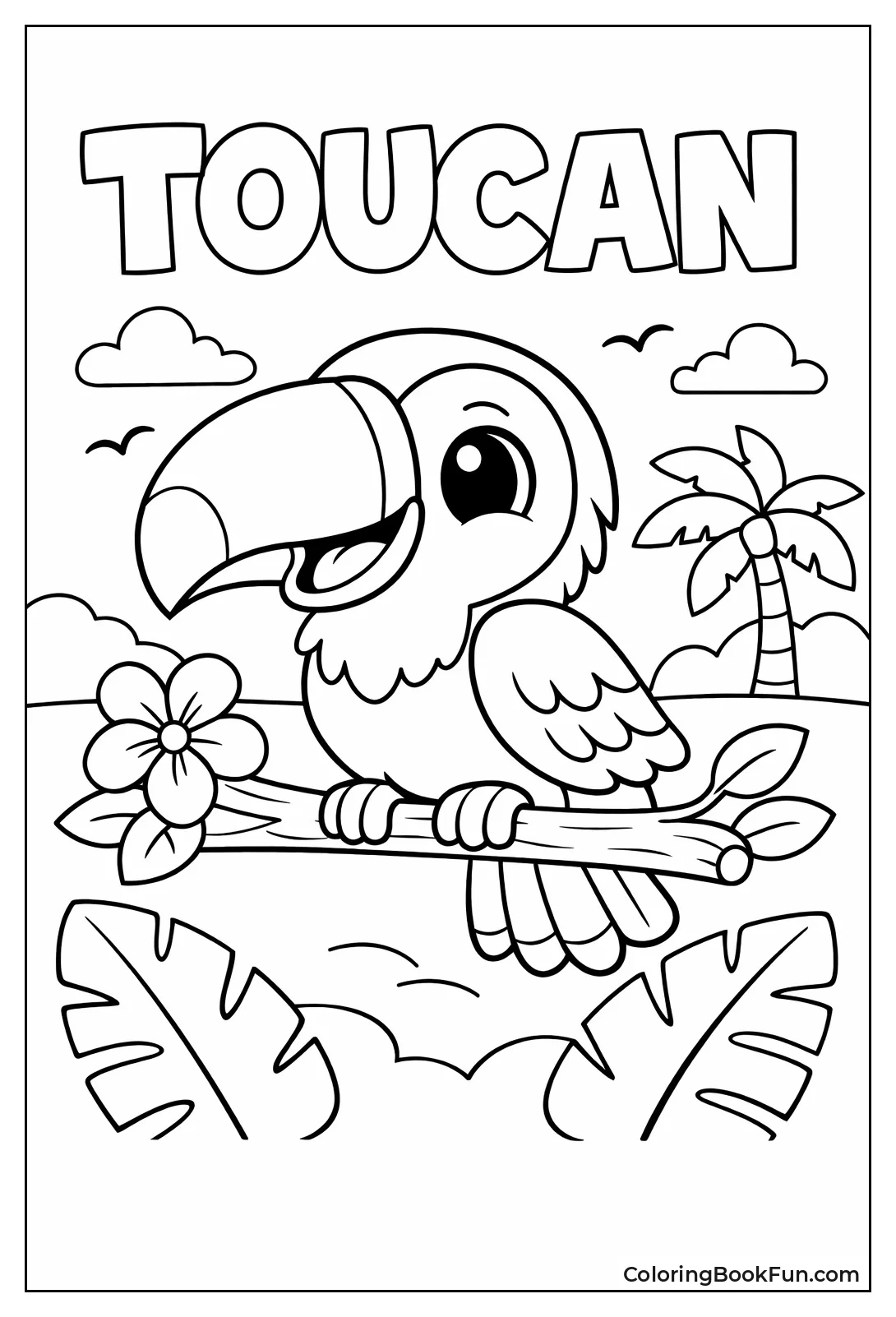 Smiling Cartoon Toucan