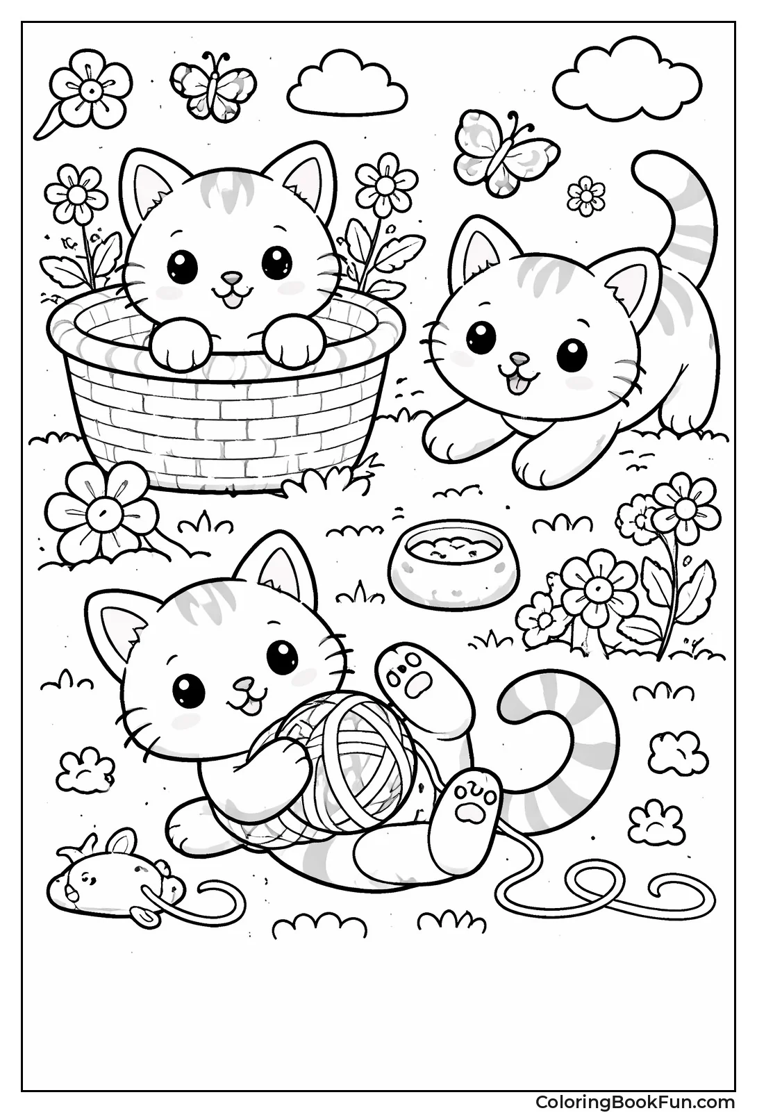 Cartoon Cats with Cute Features