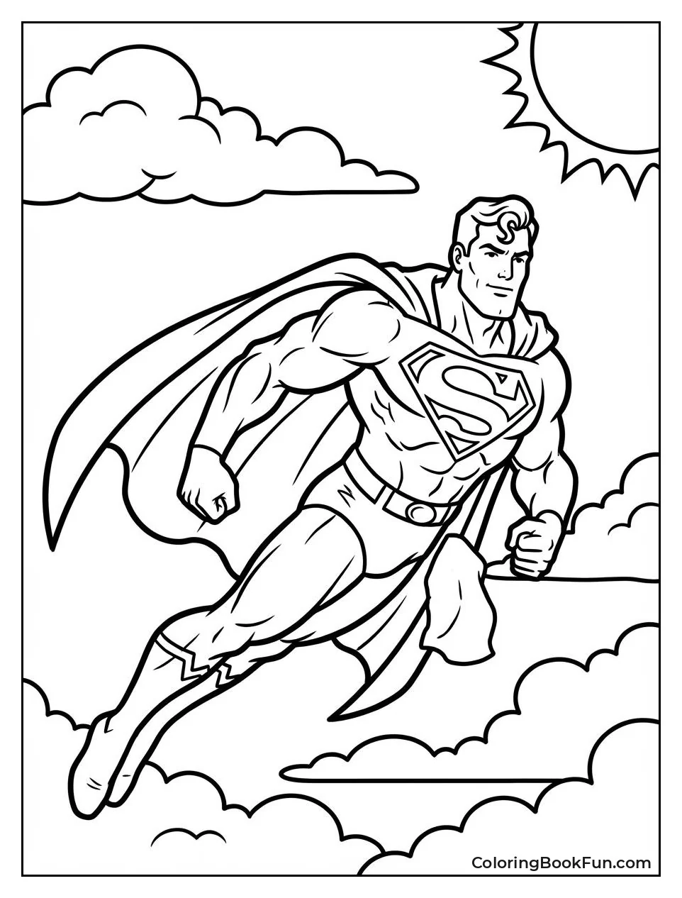 Cartoon Superman Soars