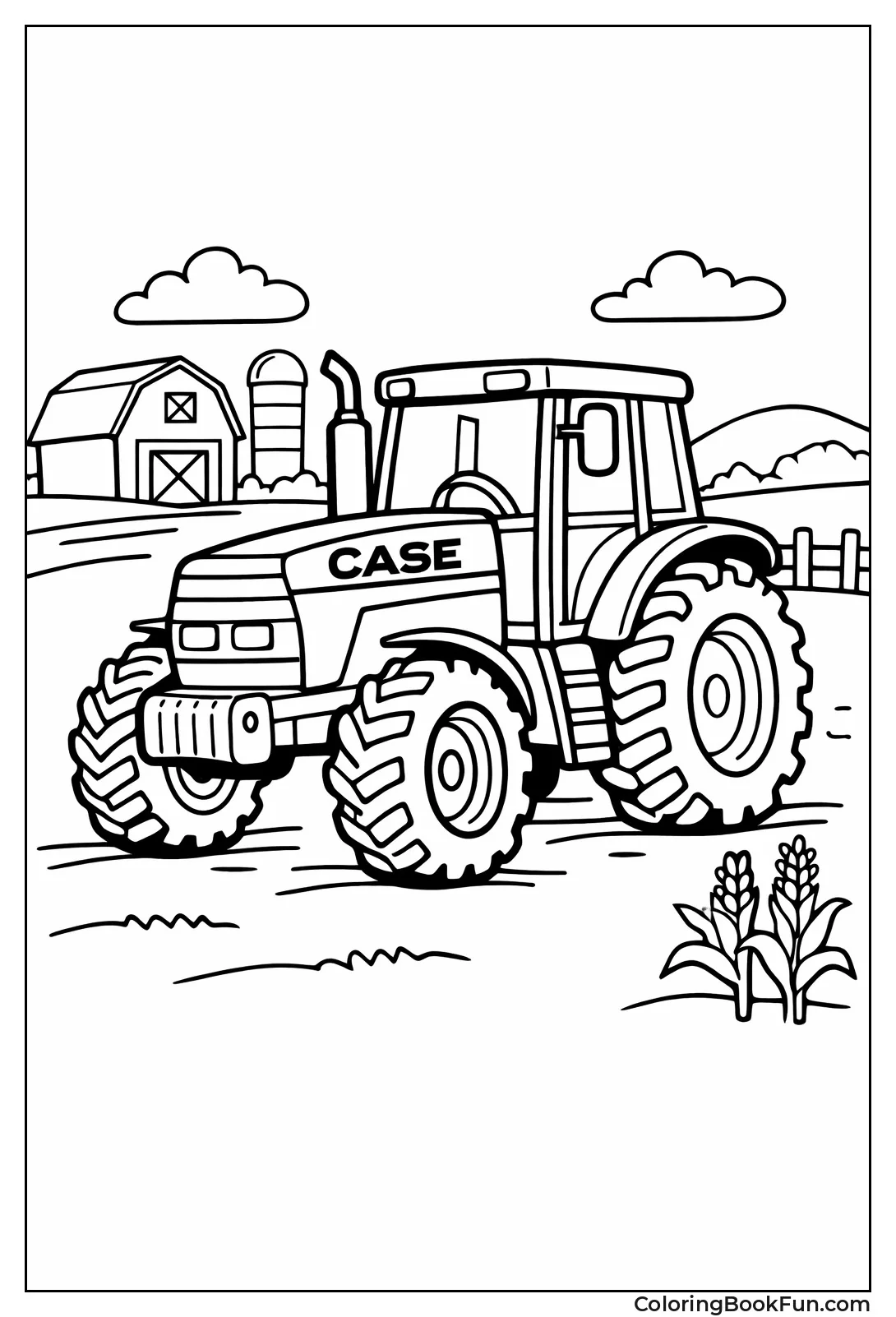 Case Tractor Farm Scene