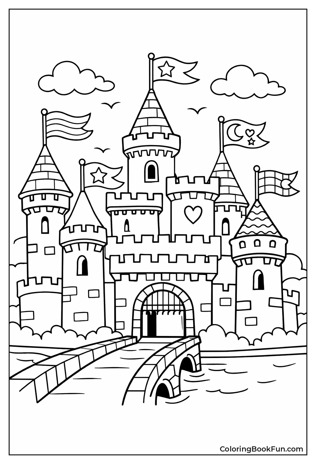 Towers with Waving Flags