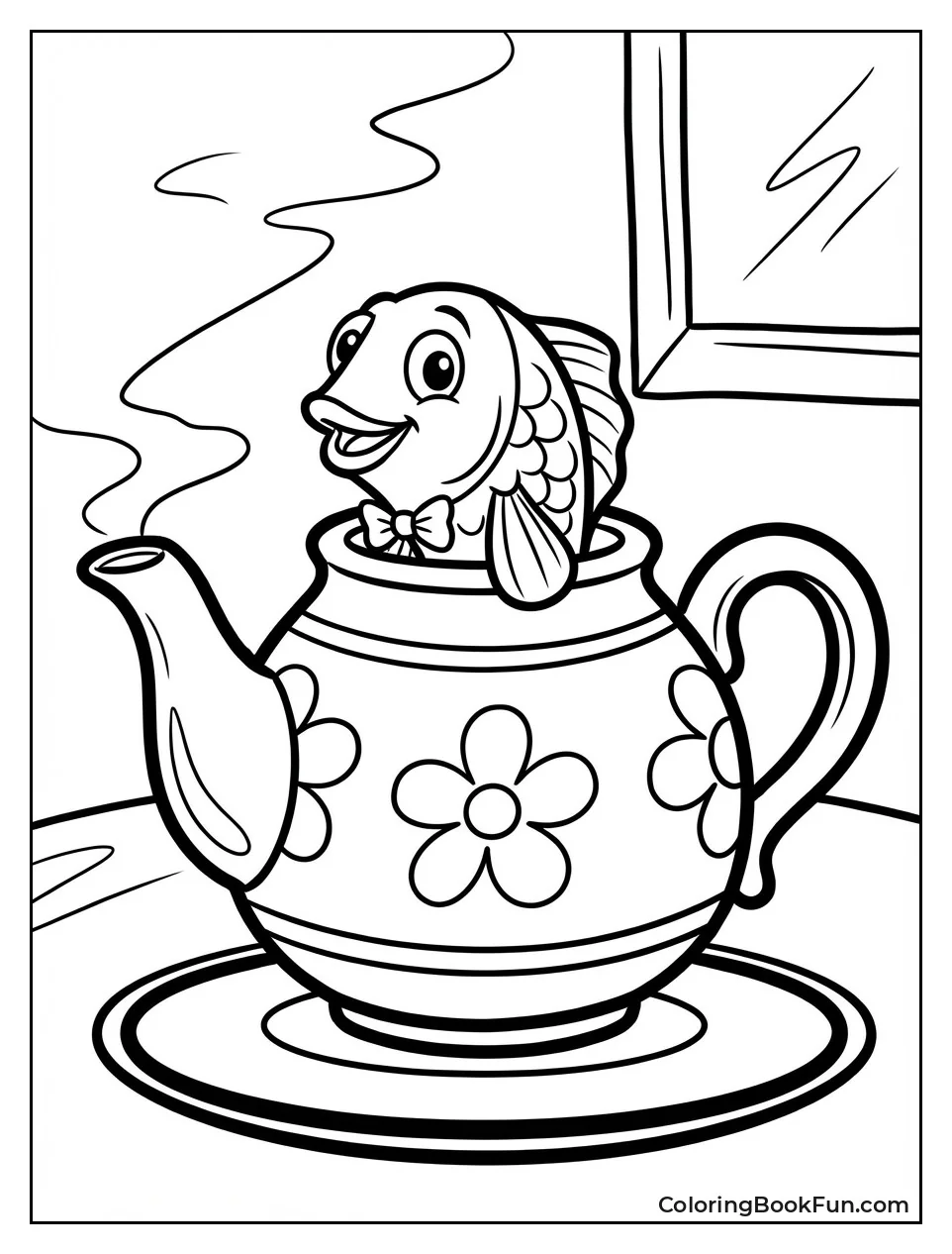 Fish Peeking from Teapot