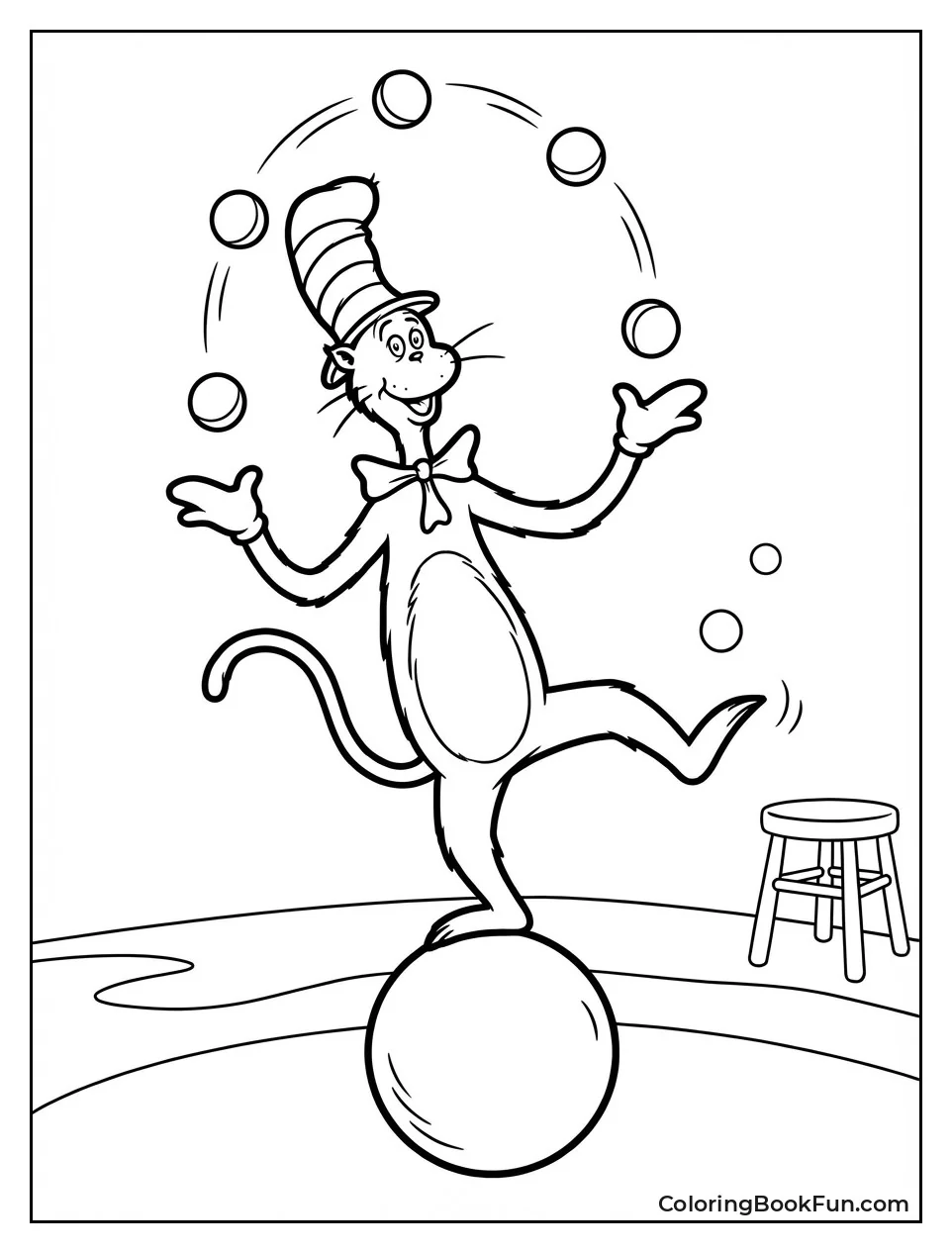 Juggling Cat on Ball