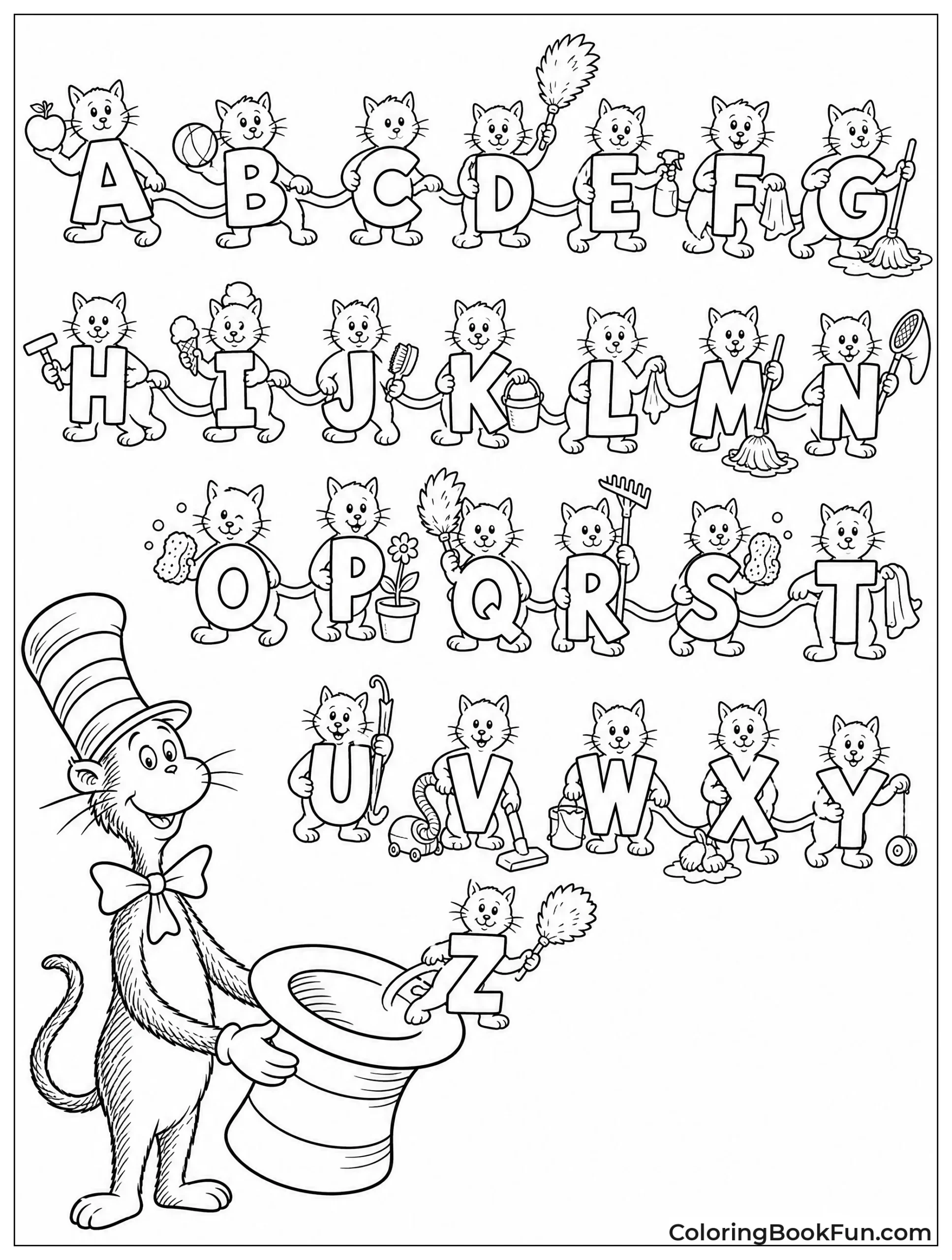 Alphabet Cats Cleaning Chain