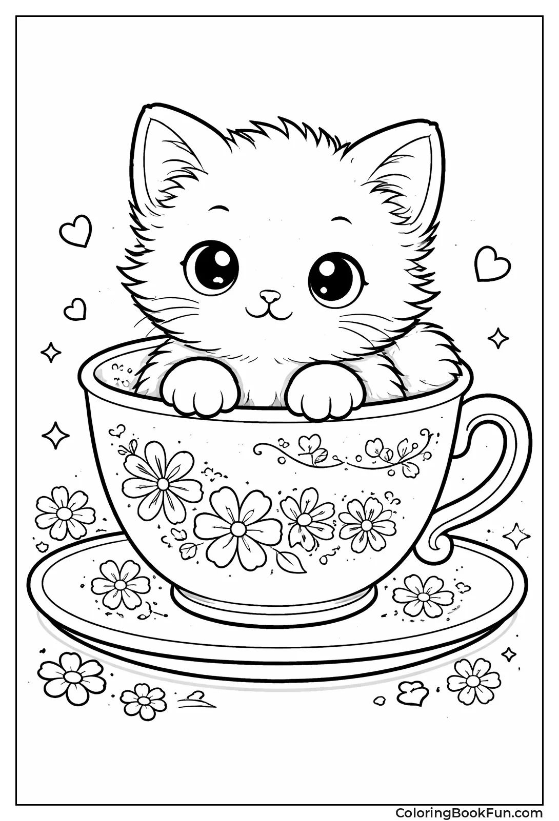 Kitten Sitting in Teacup