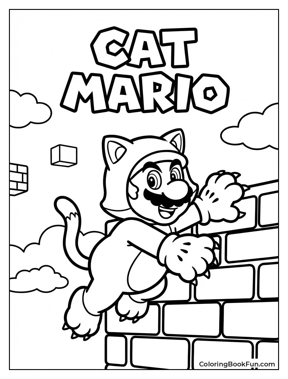 Cat Mario Pounces up Wall