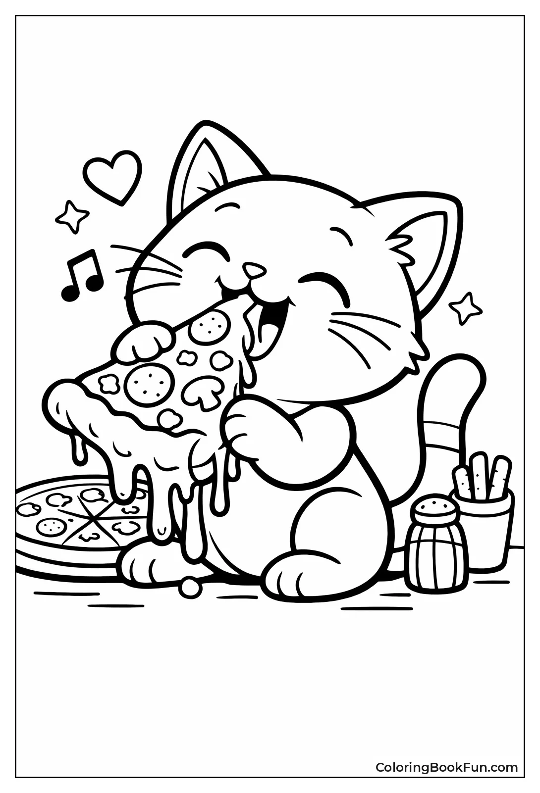 Cat Munching Dangling Pizza