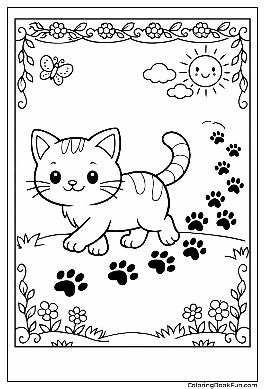 Cat Leaving Paw Prints