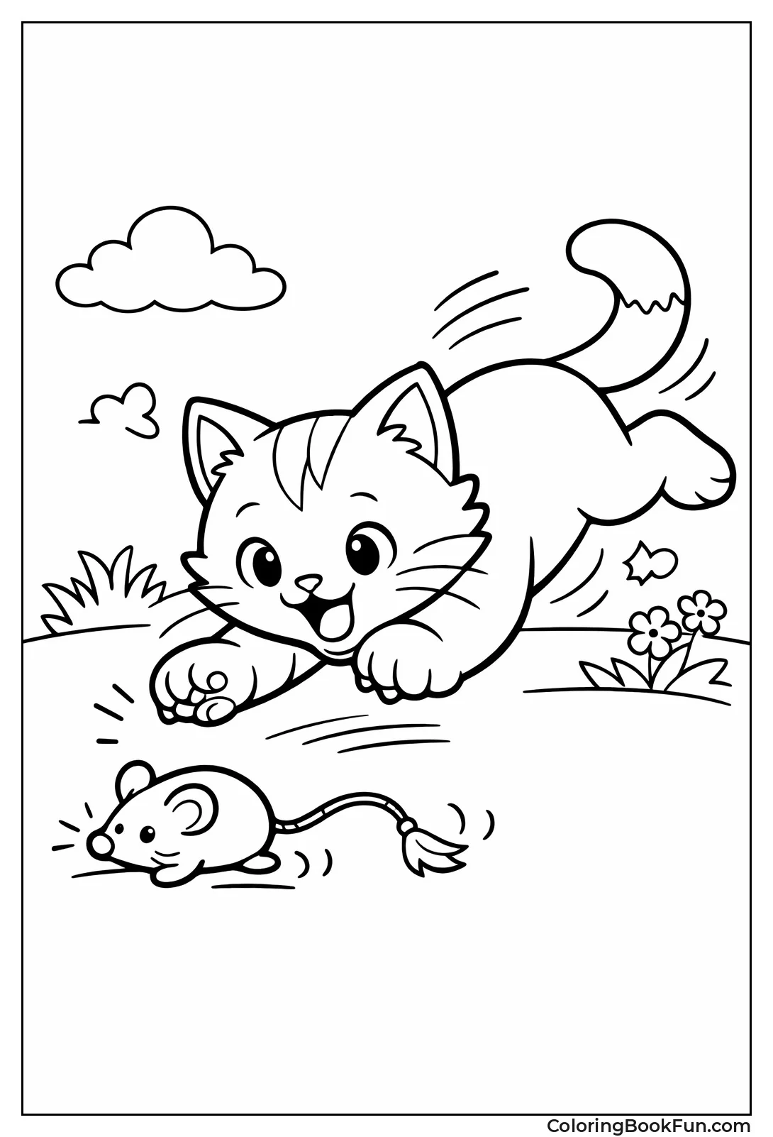 Cat Pouncing on Mouse