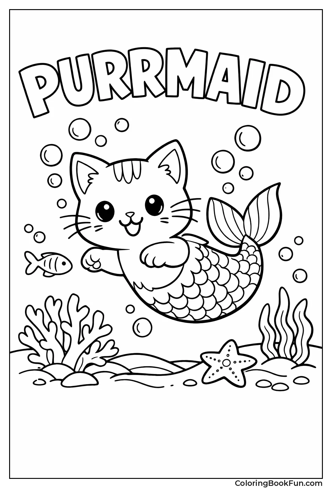 Purrmaid Cat Swimming Underwater