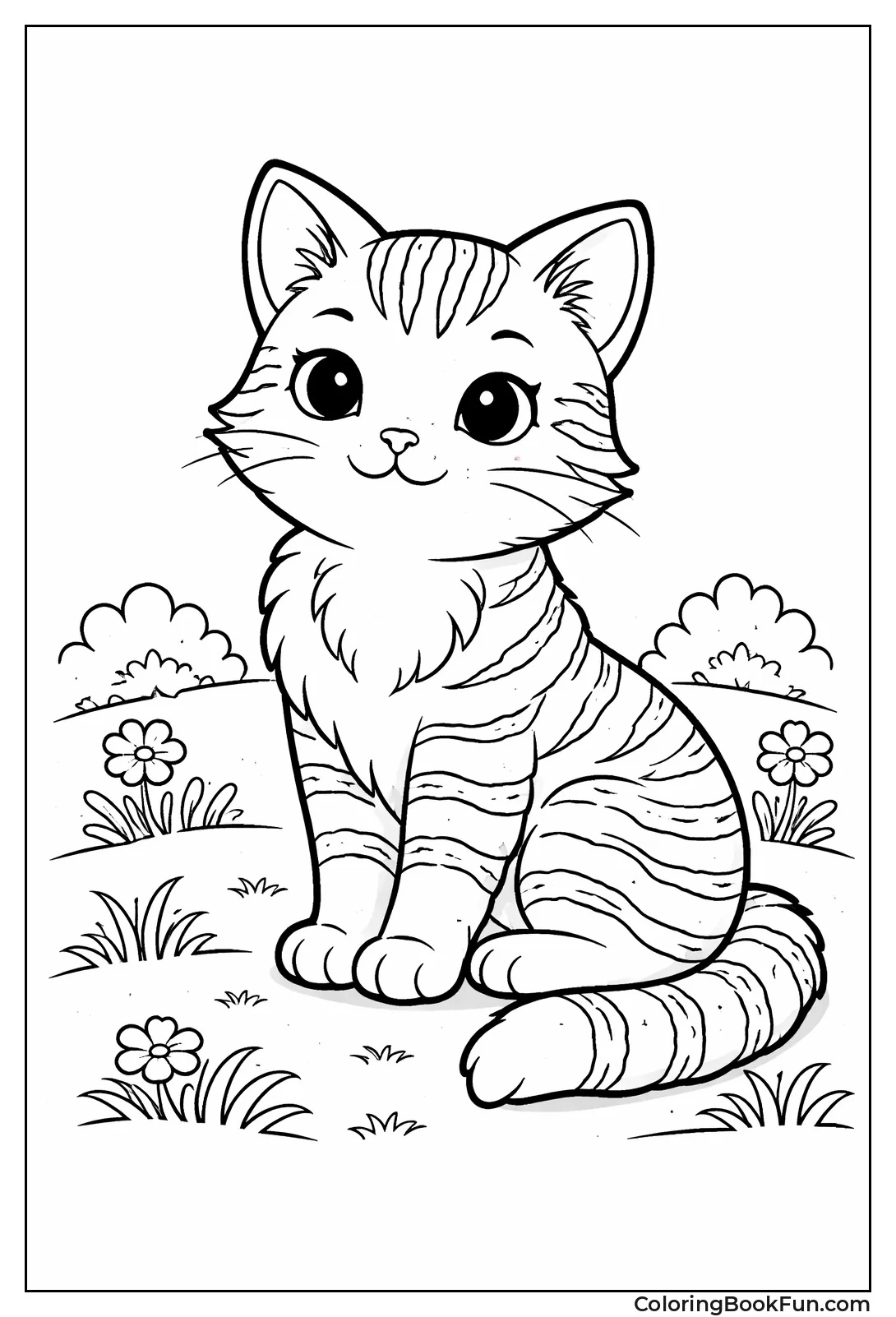 Alert Tabby Cat Sitting