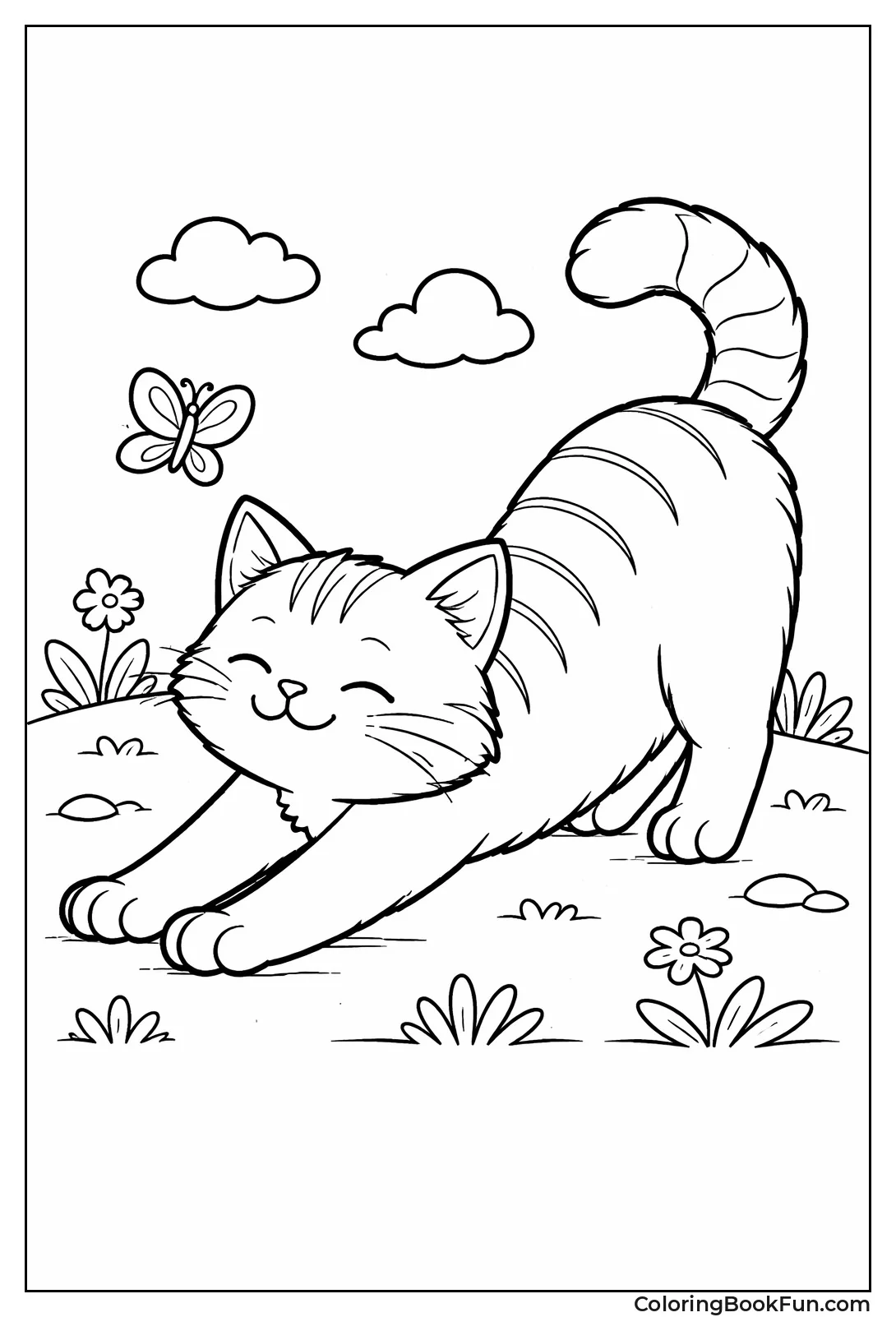 Cat Doing Morning Stretch