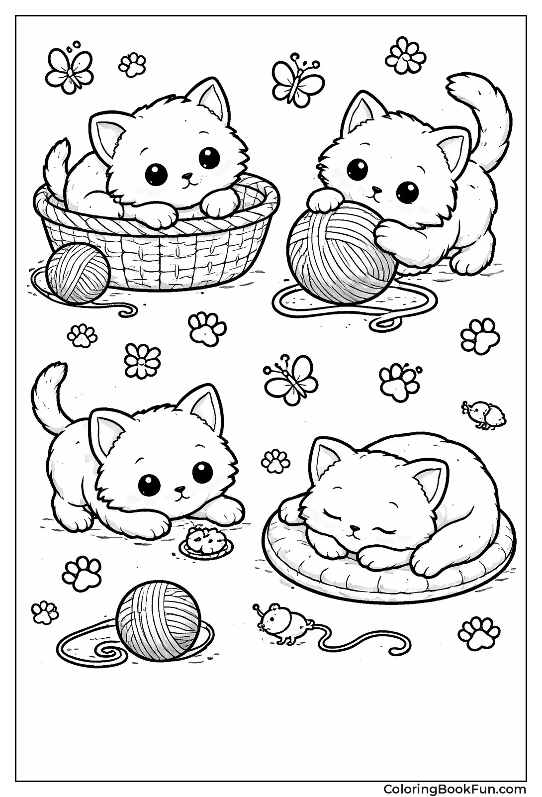 Tiny Kittens Curling Up