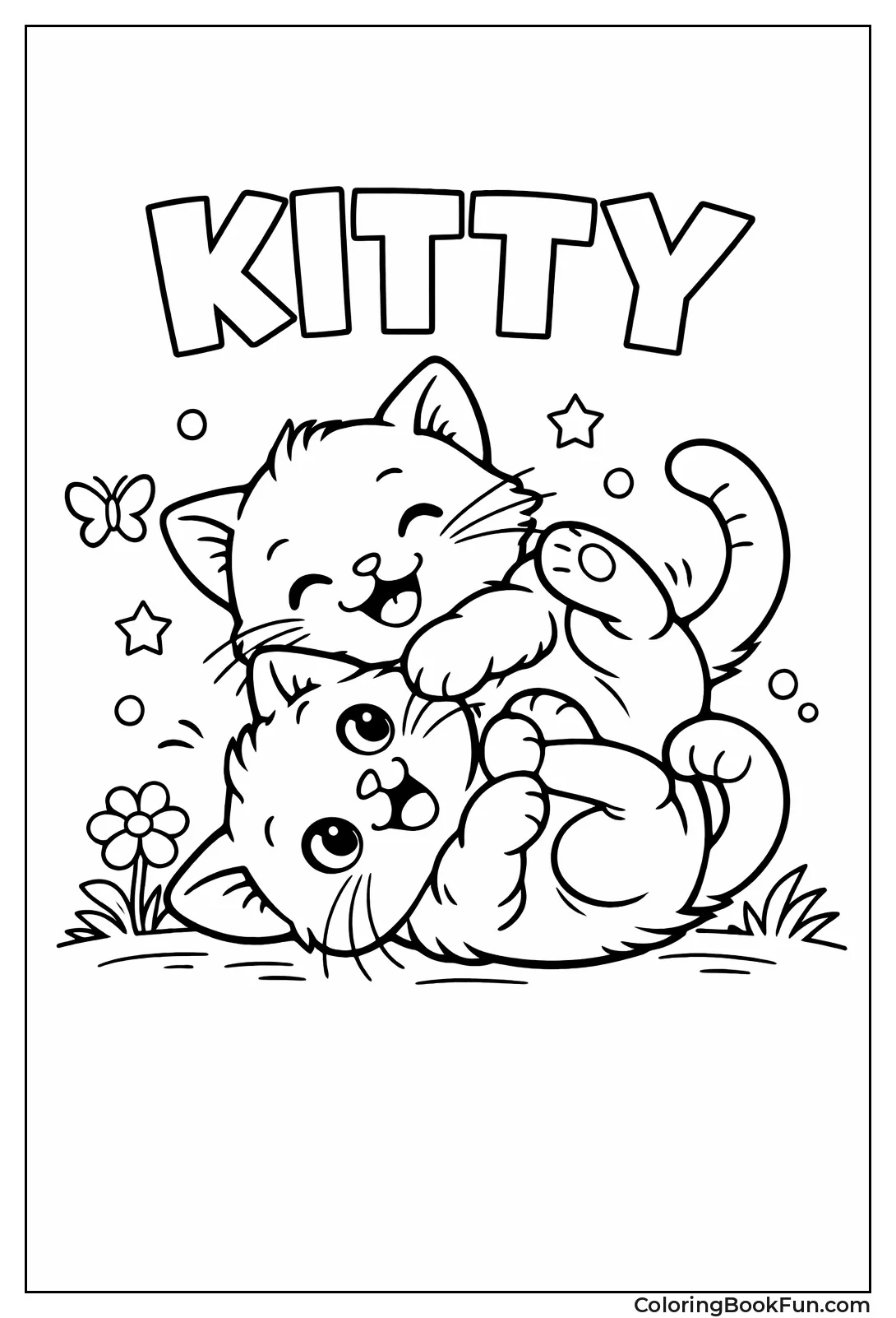 Kittens Tumbling Together Playfully