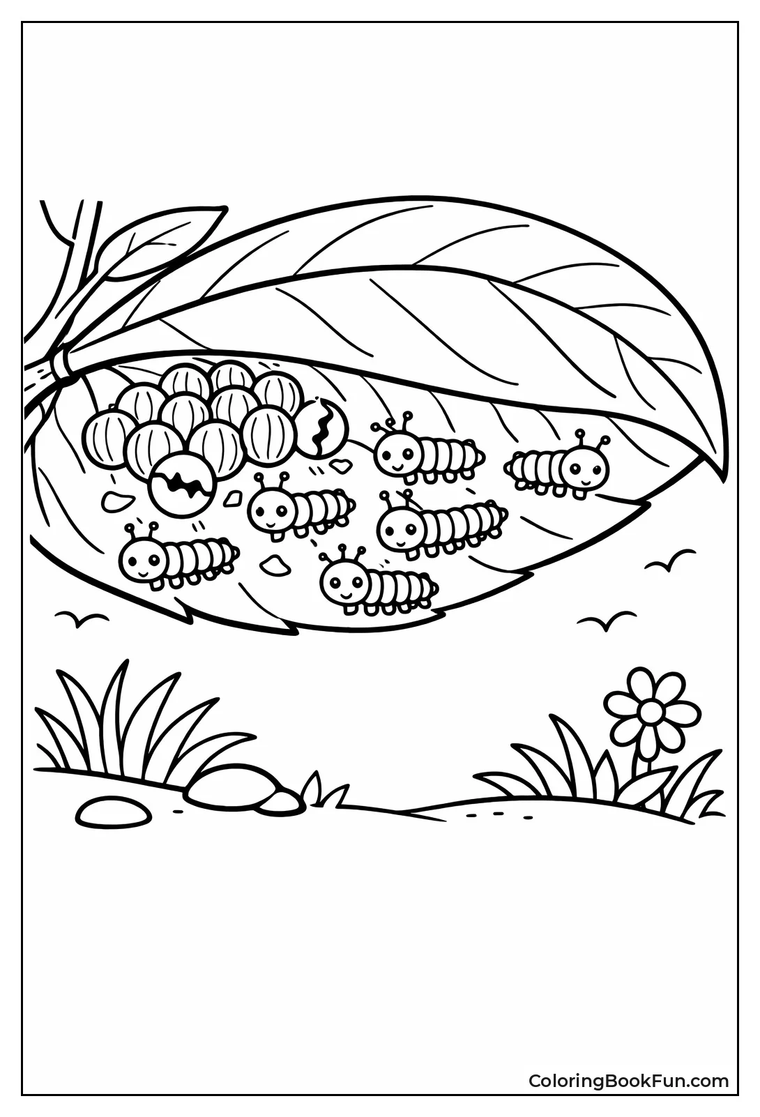 Eggs Hatch Tiny Caterpillars