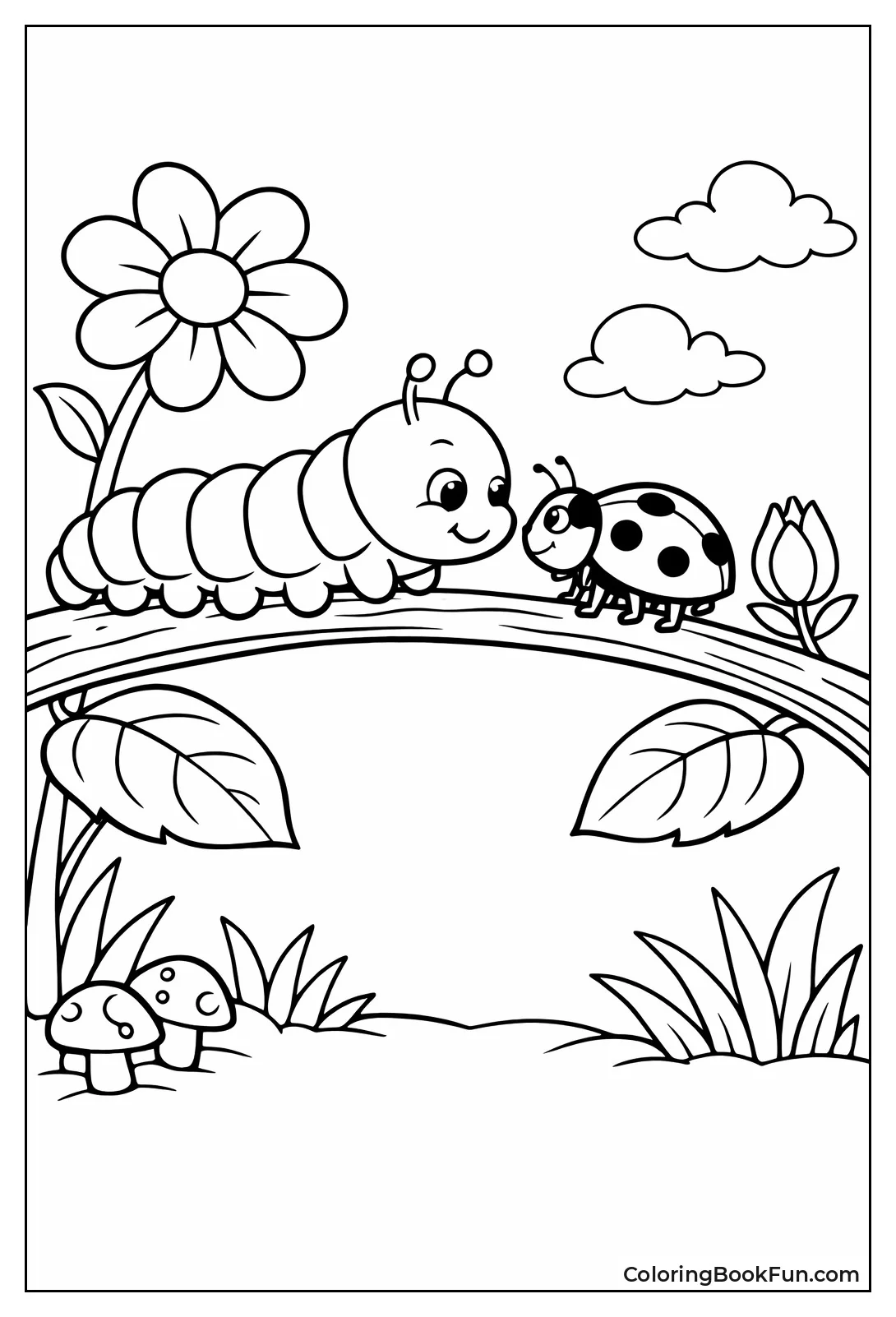 Caterpillar Meets Friendly Ladybug
