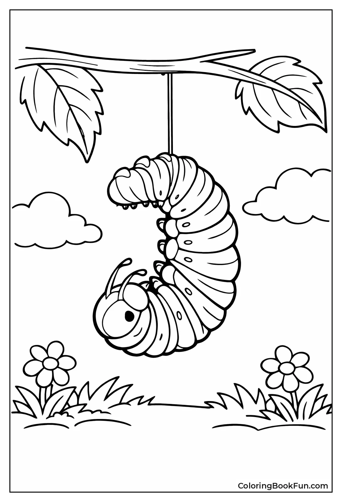 Caterpillar Prepares Silk Cocoon