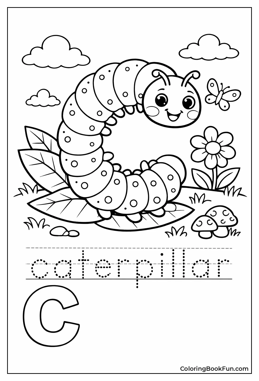 Caterpillar Shapes Letter C