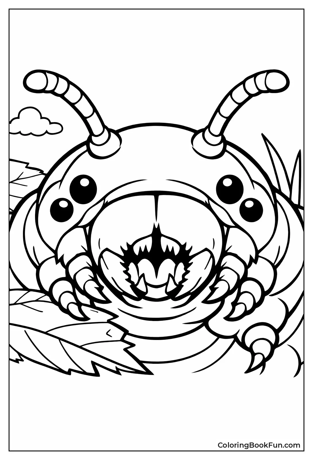 Caterpillar Face Closeup View