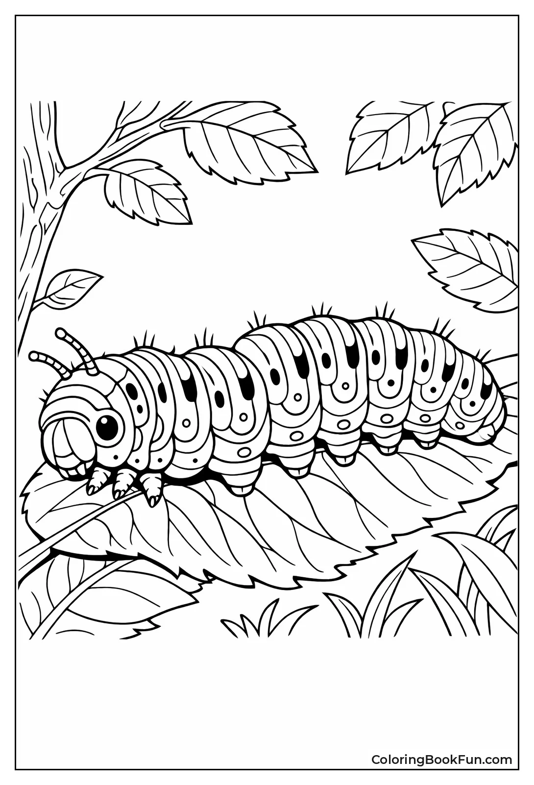 Detailed Segmented Caterpillar Body