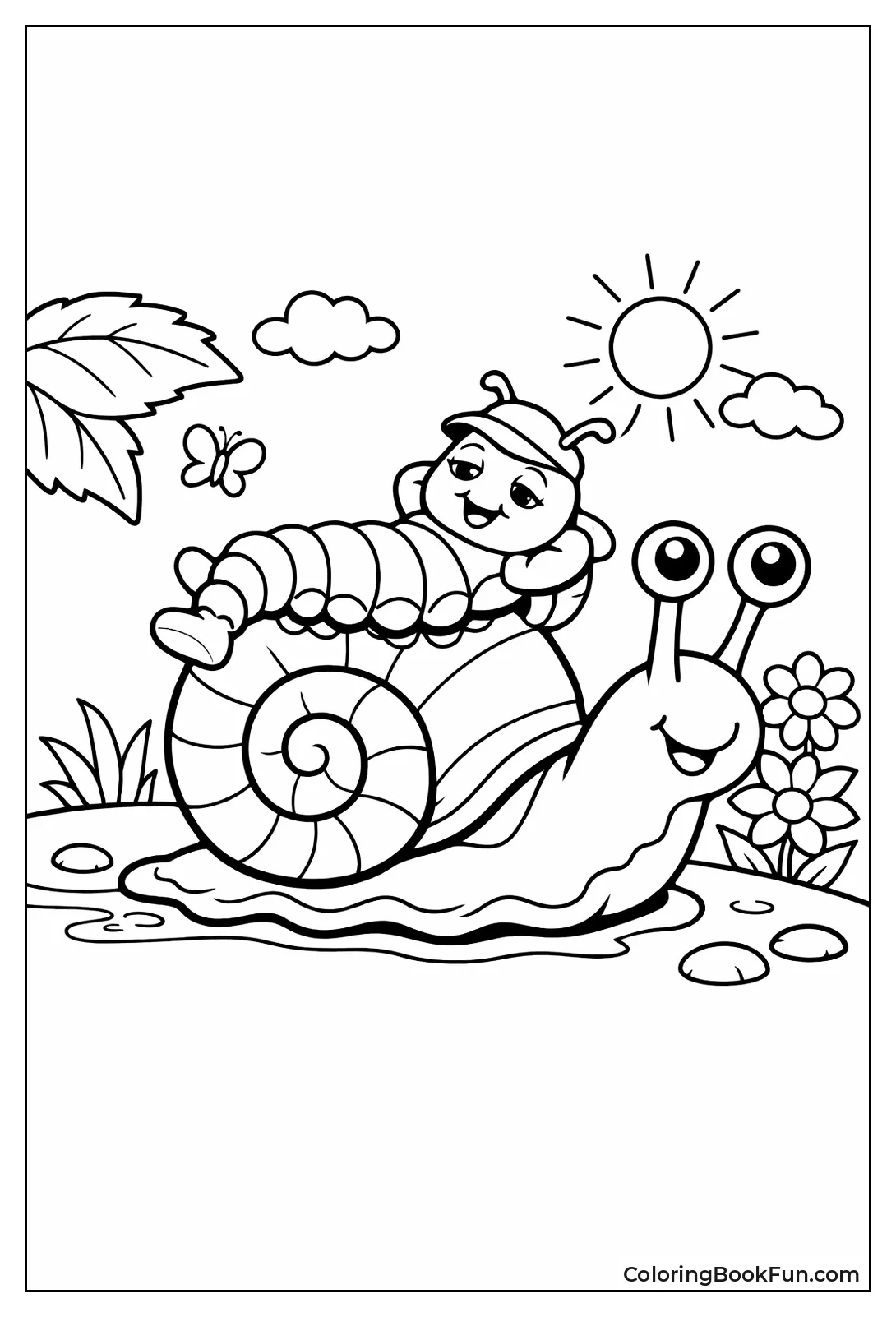 Caterpillar Rides on Snail