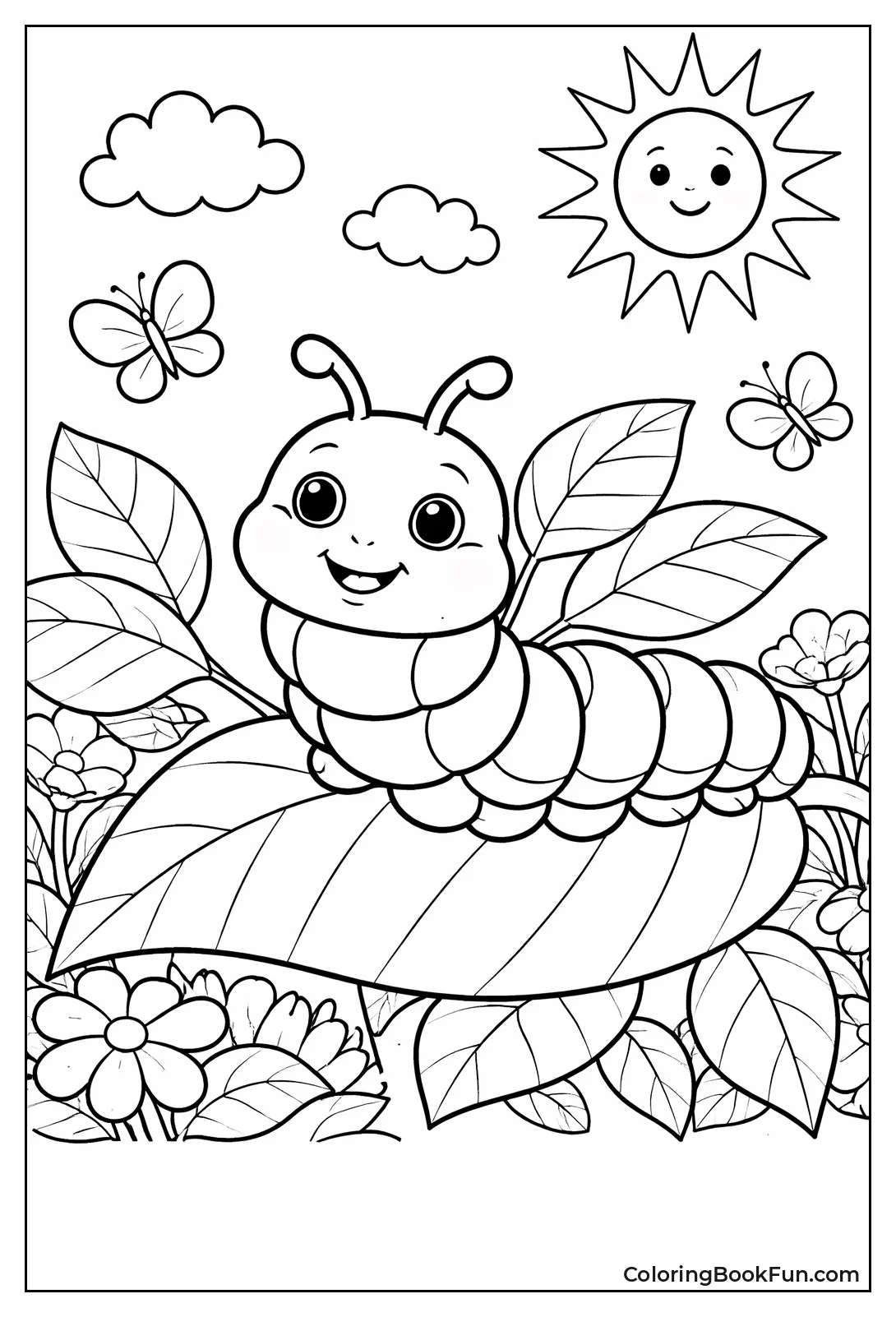 Stained Glass Caterpillar Window