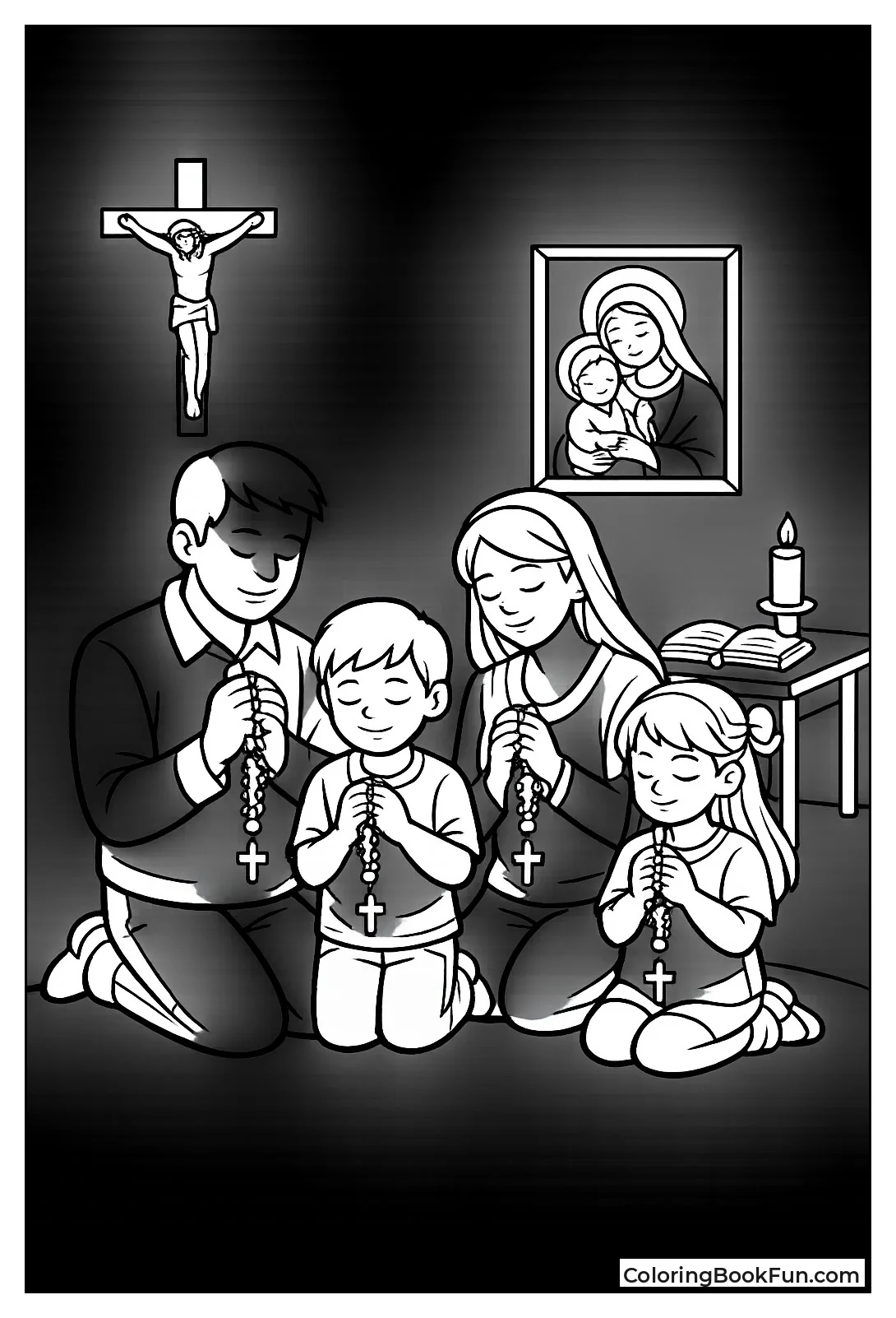 Family Prays Rosary Together