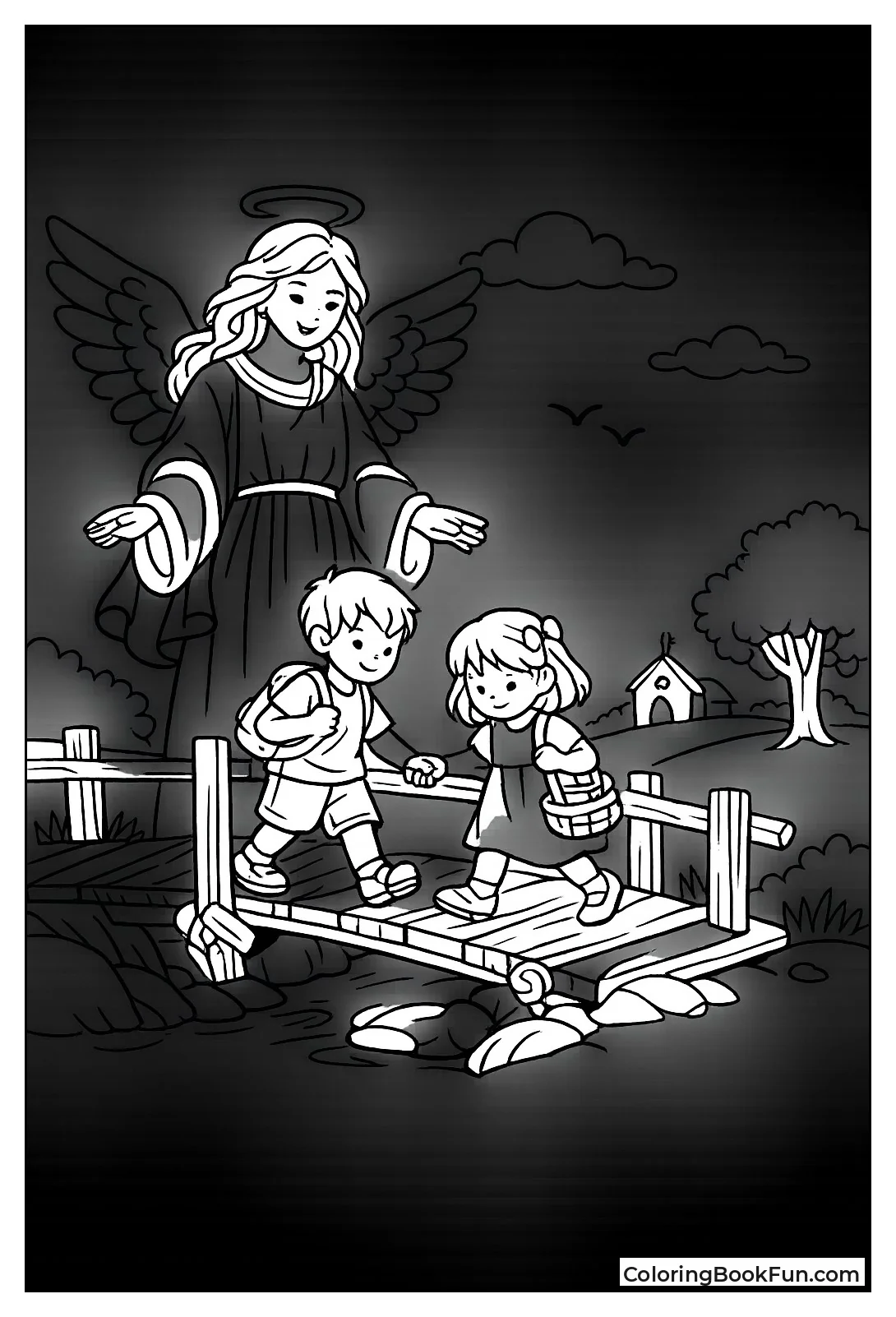 Guardian Angel Watches Children