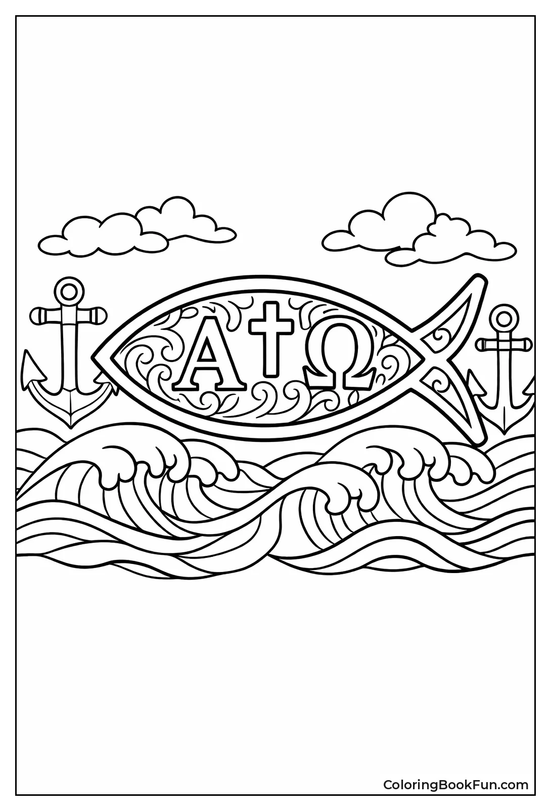 Christian Fish with Symbols