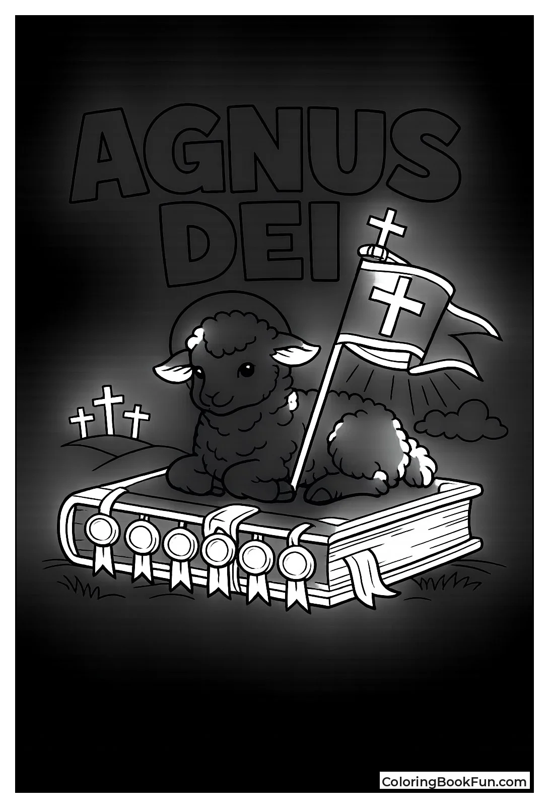 Lamb Holds Victory Banner