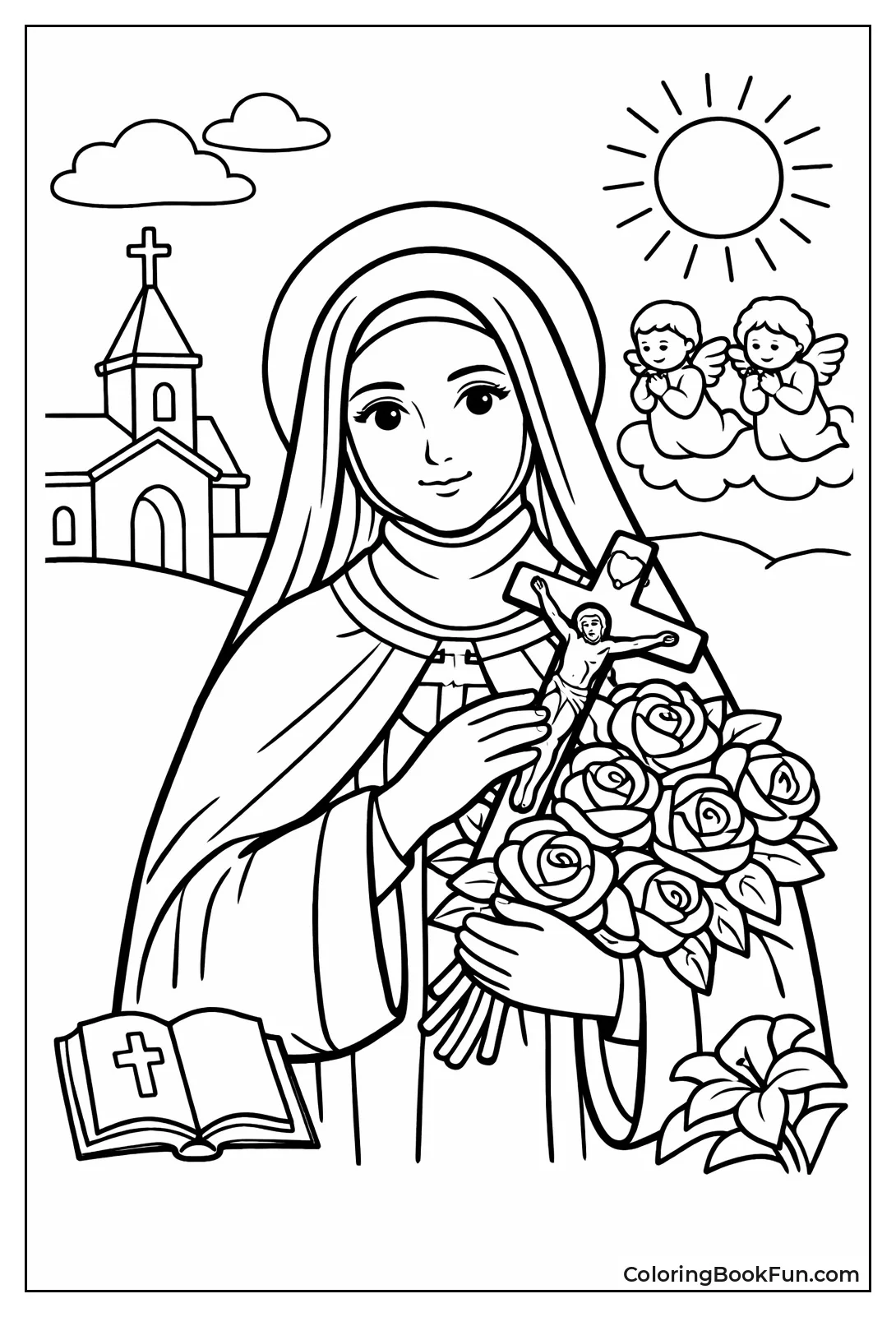 St. Thérèse Holds Roses