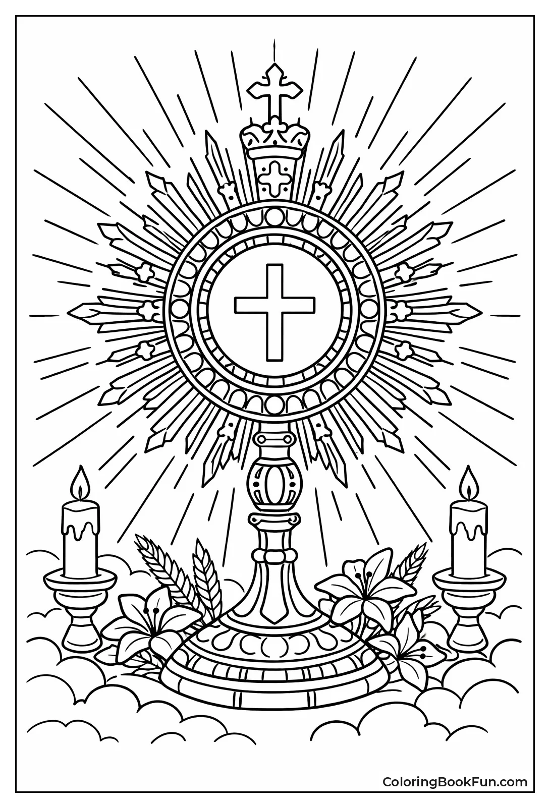 Golden Monstrance with Eucharist