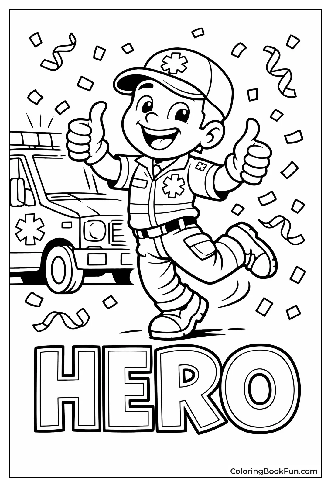 Paramedic Dances with Thumbs Up