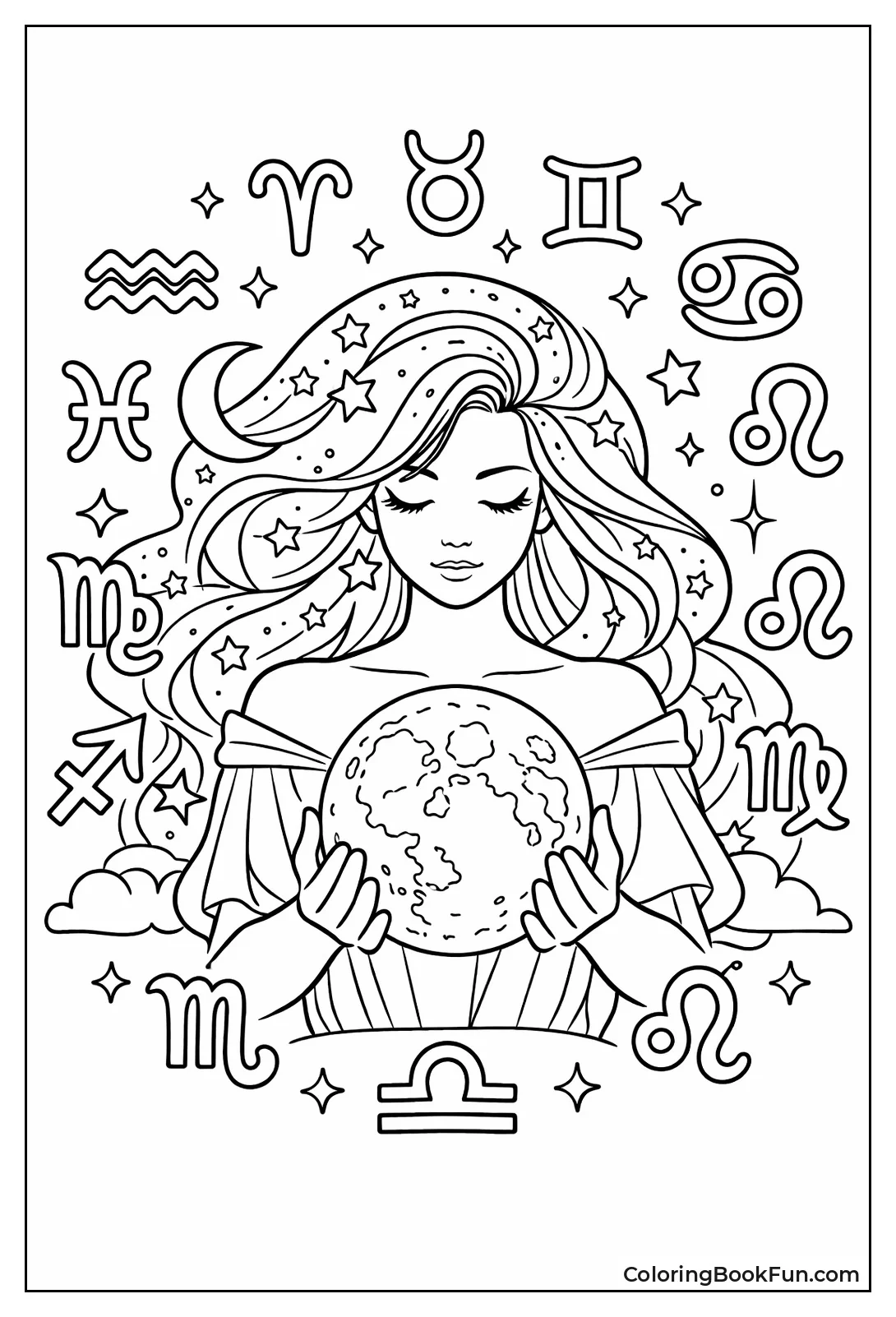 Goddess Holds Glowing Moon