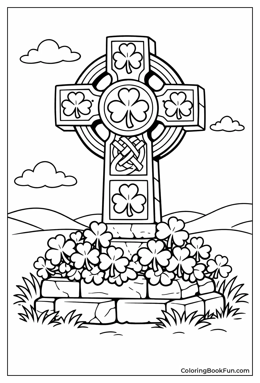 Celtic Cross Shamrocks