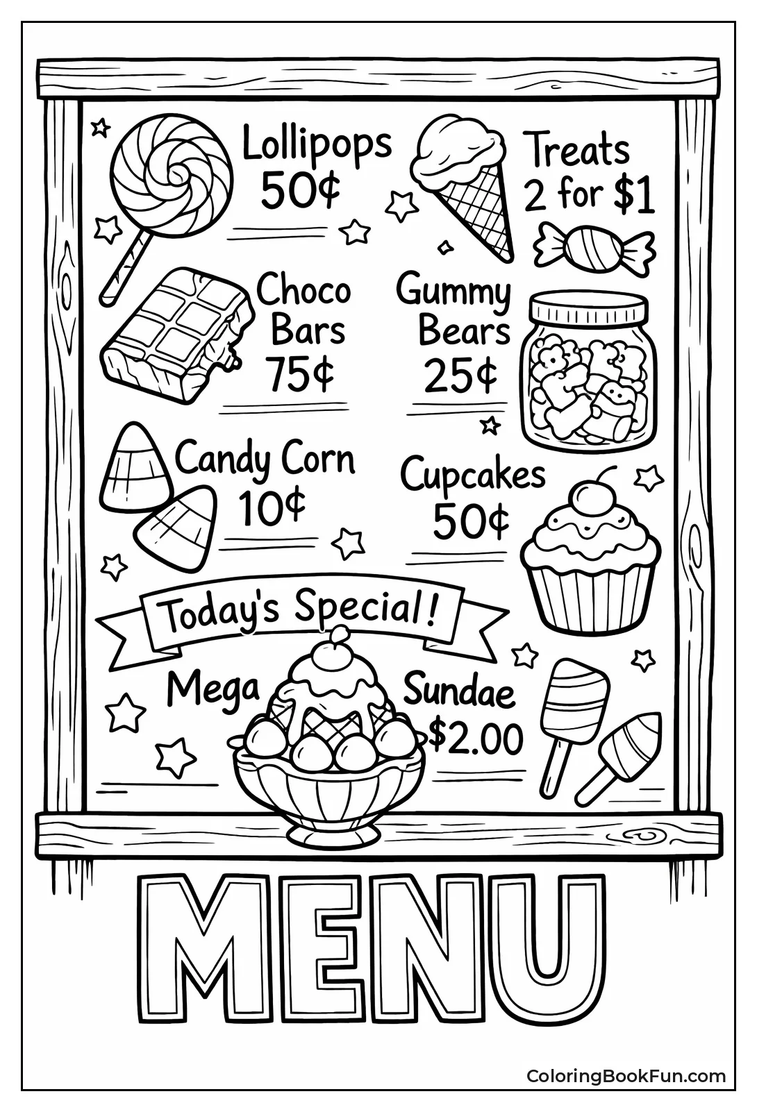 Chalkboard Candy Menu