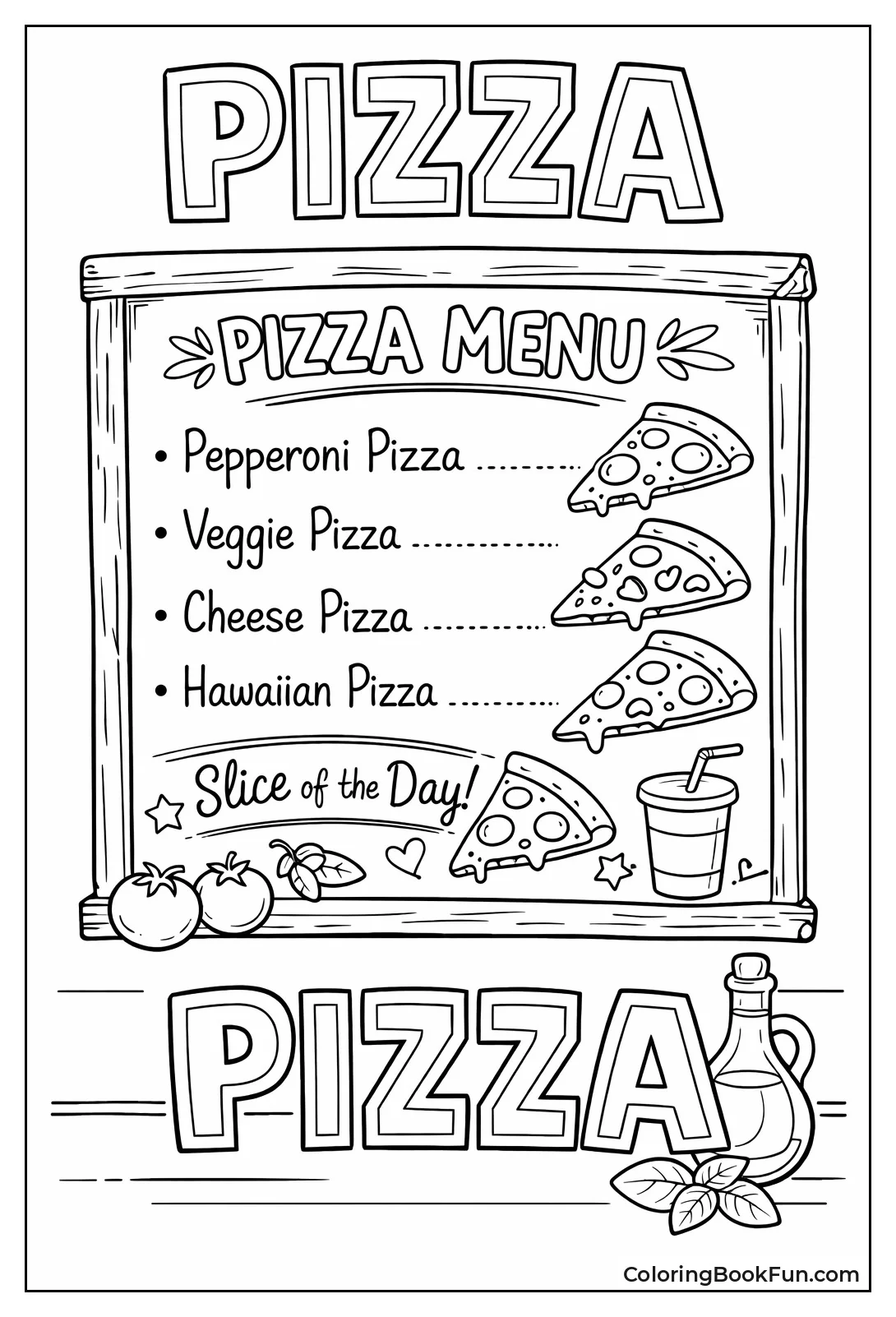 Chalkboard Pizza Menu Doodles