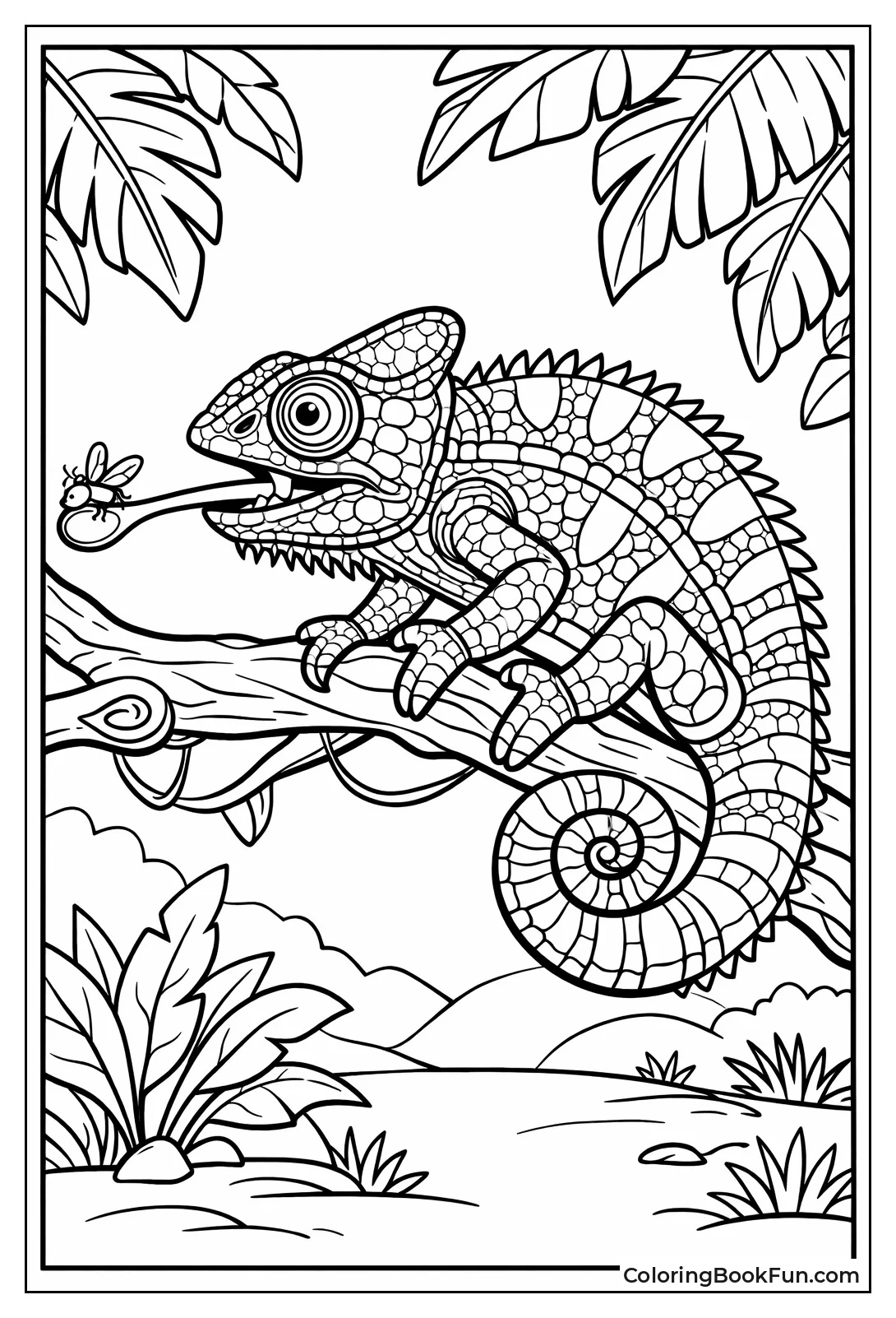 Chameleon Shows Patterned Scales