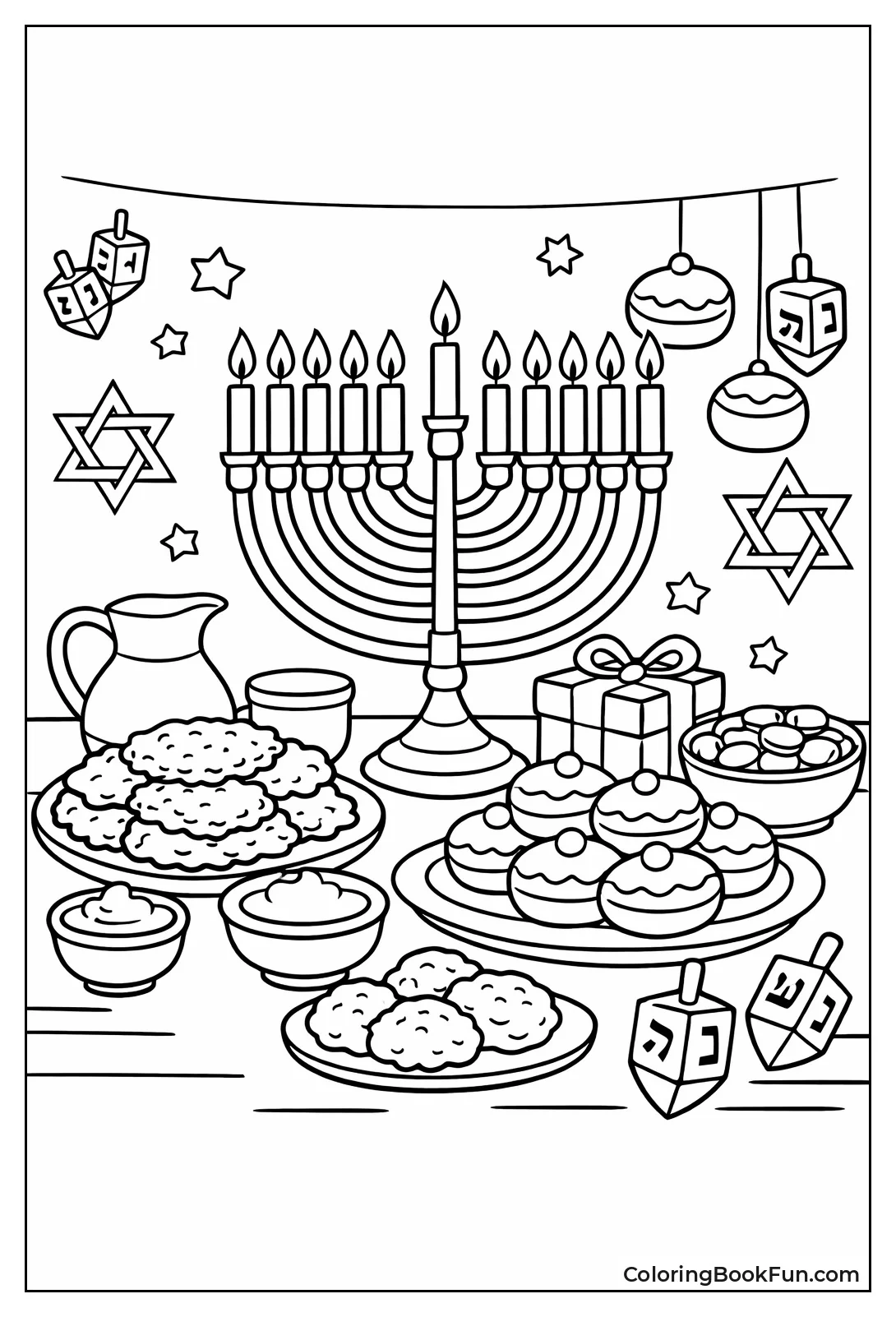 Feast Table with Latkes