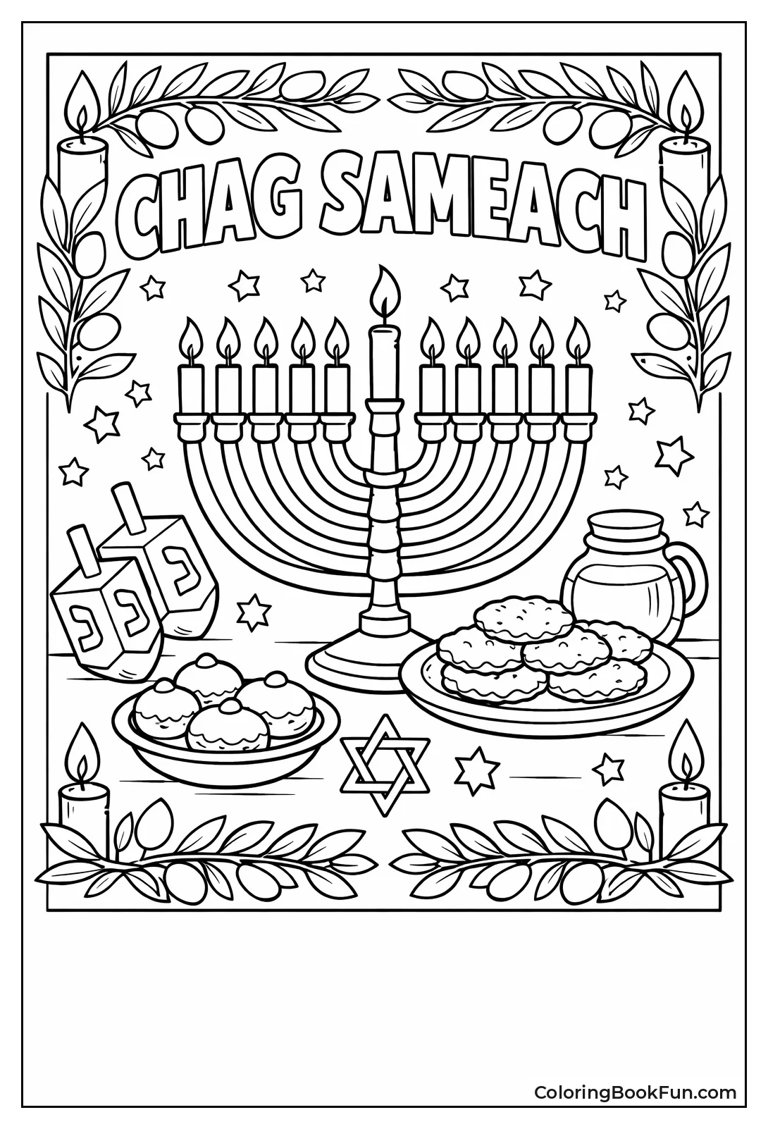 Greeting Card with Candle Border