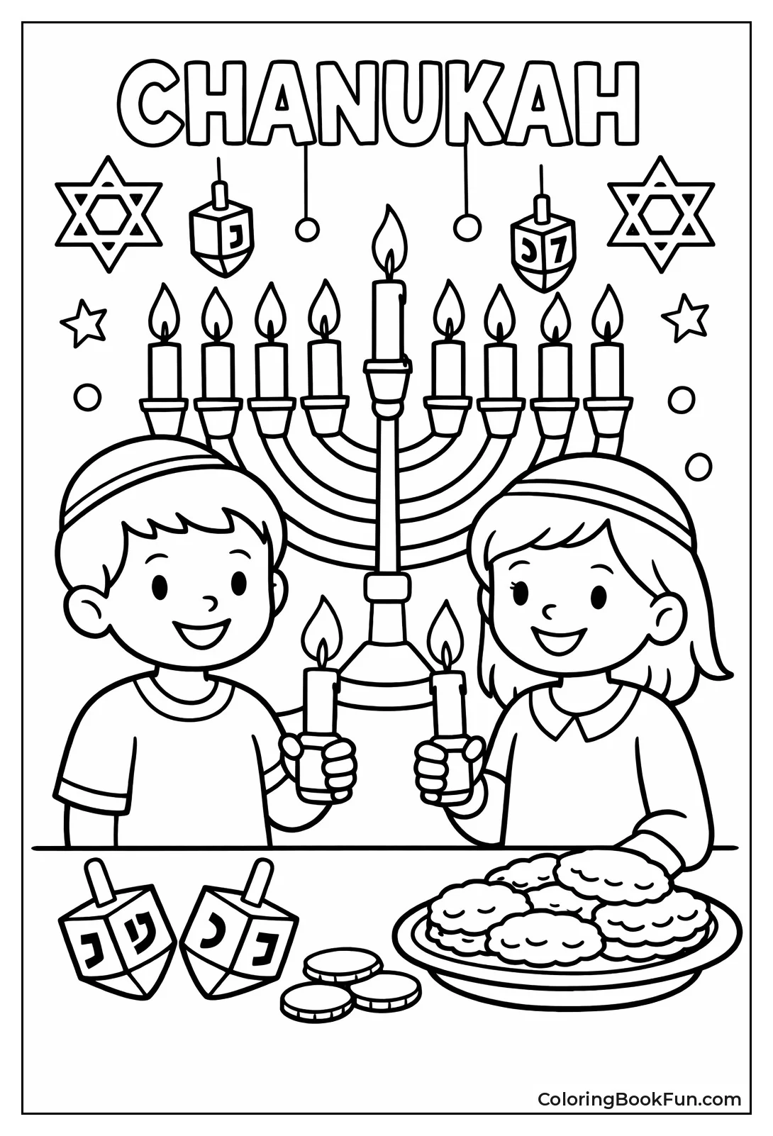 Kids in Kippot with Candles