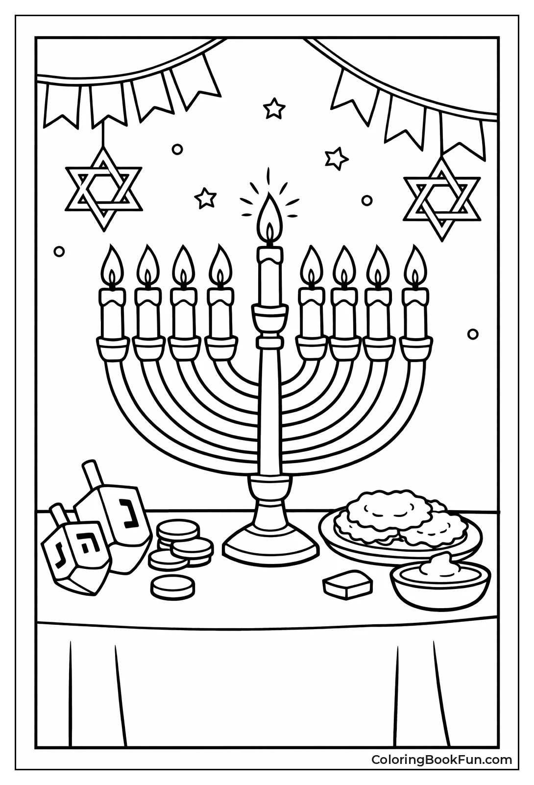 Room Lit by Menorah Glow