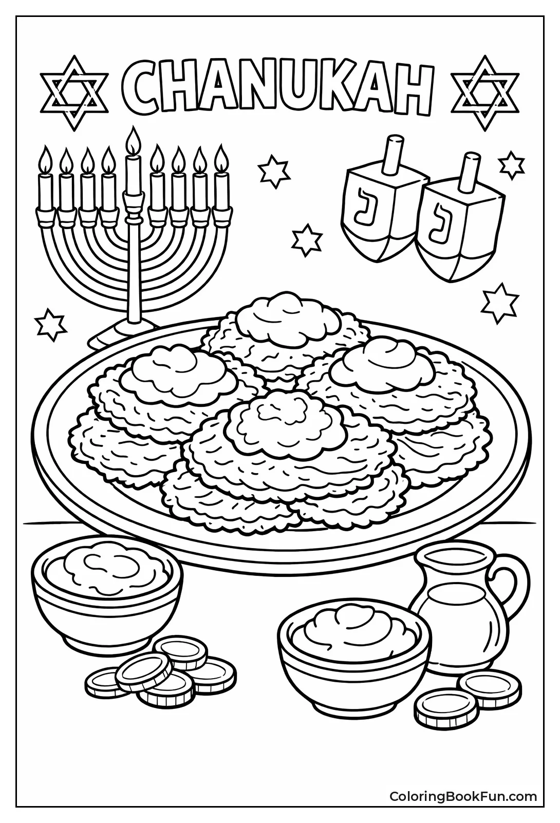 Latkes with Applesauce and Cream