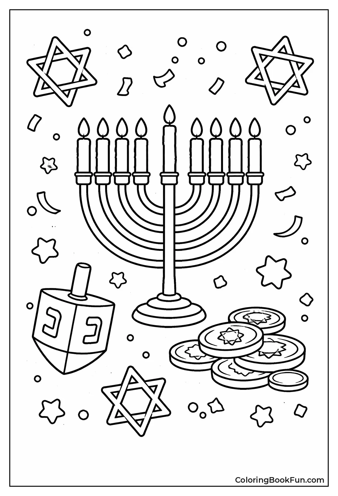 Simple Menorah Dreidel Star Icons
