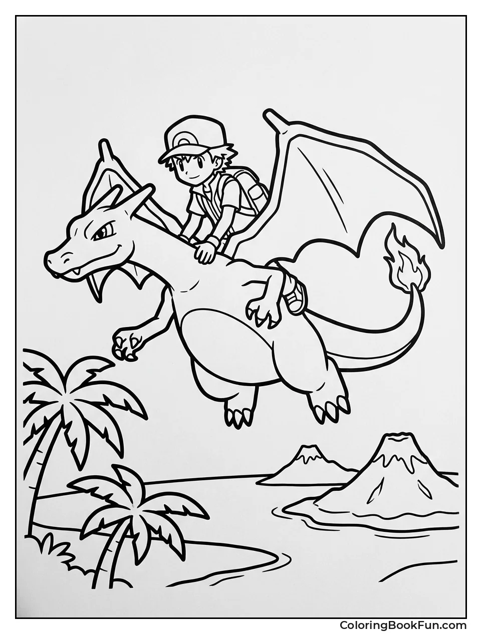 Trainer Glides on Charizard