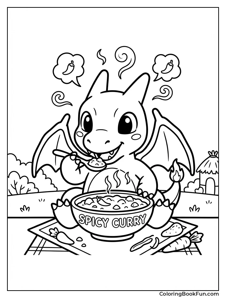 Cute Charizard Eats Curry