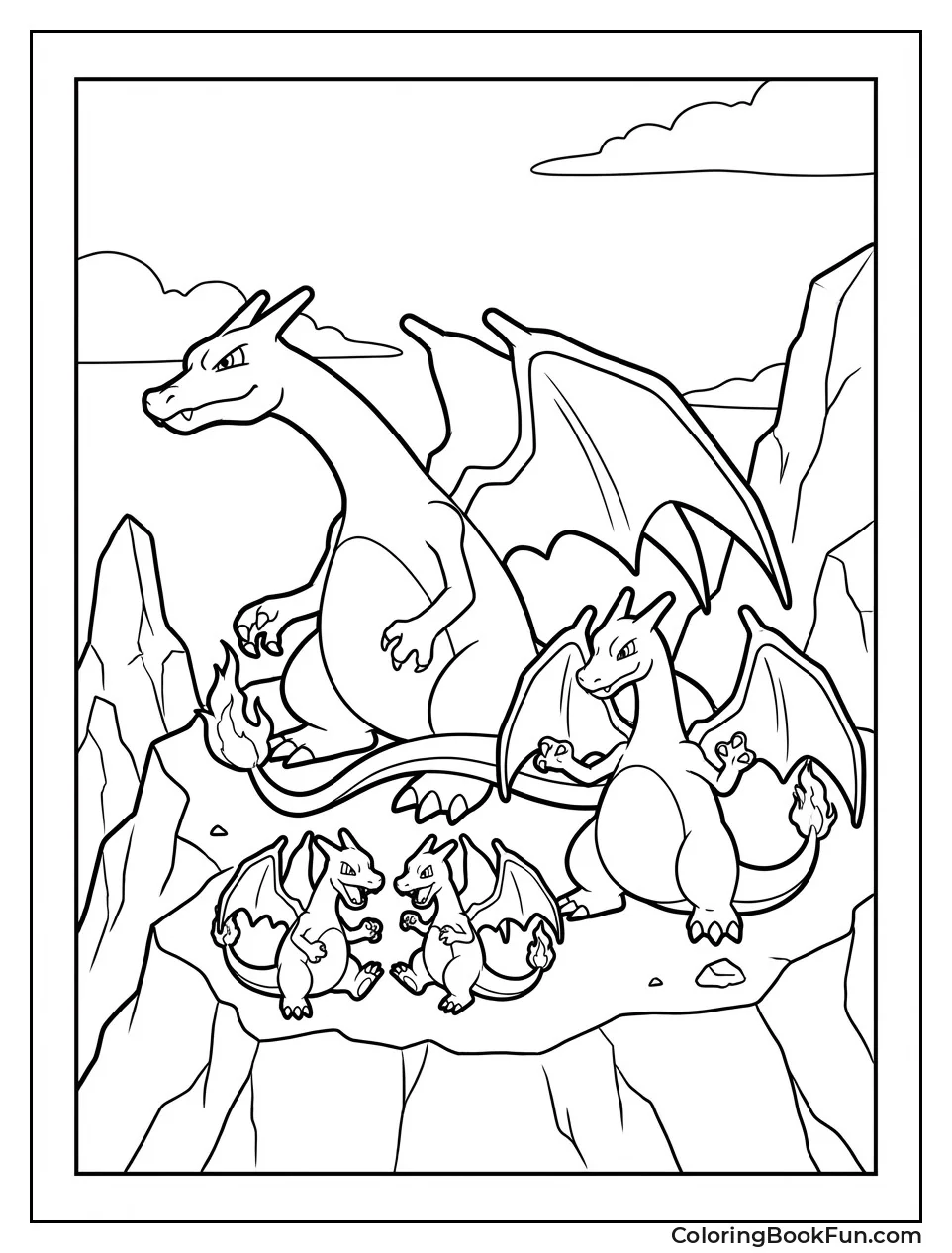 Charizard Family on Mountain