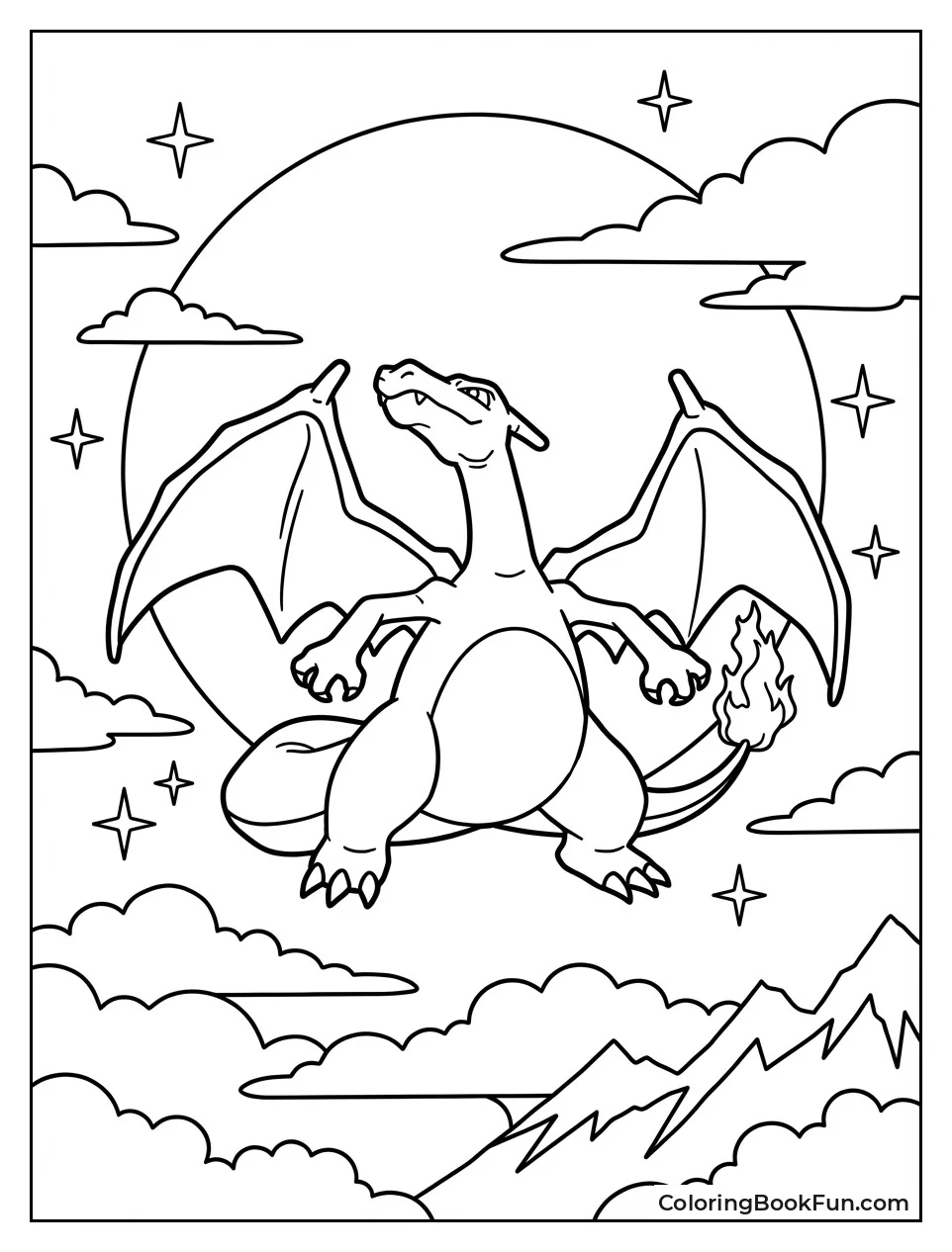 Charizard Flies Night Sky