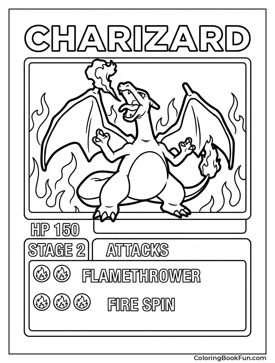 Charizard Card with Attacks