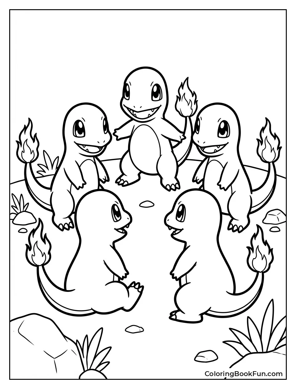 Group of Charmanders Circle